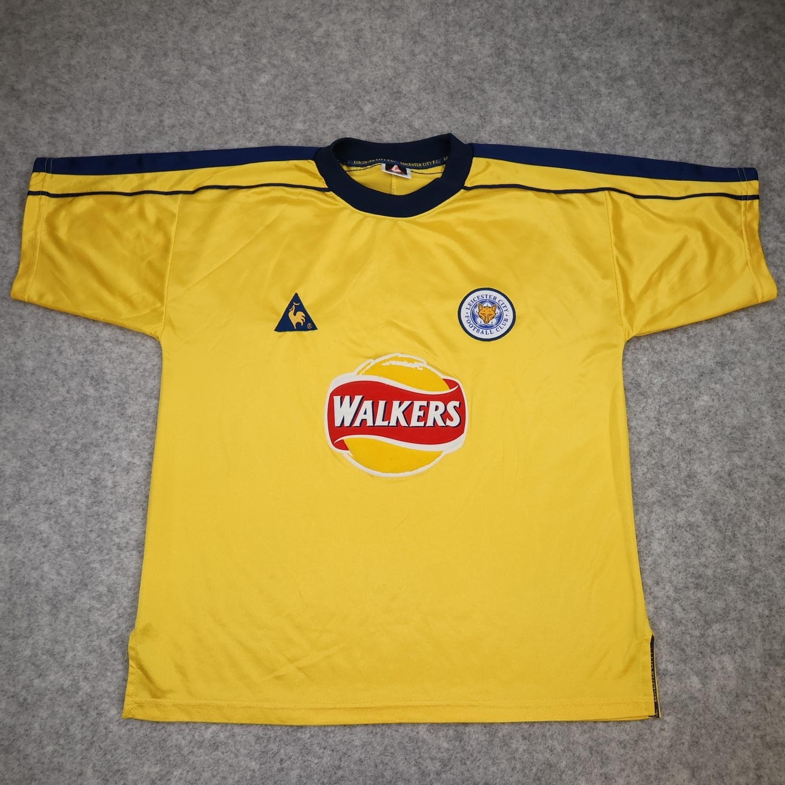 Vintage Leicester City Shirt Mens Medium Yellow Third 1999 2001 Walkers Jersey