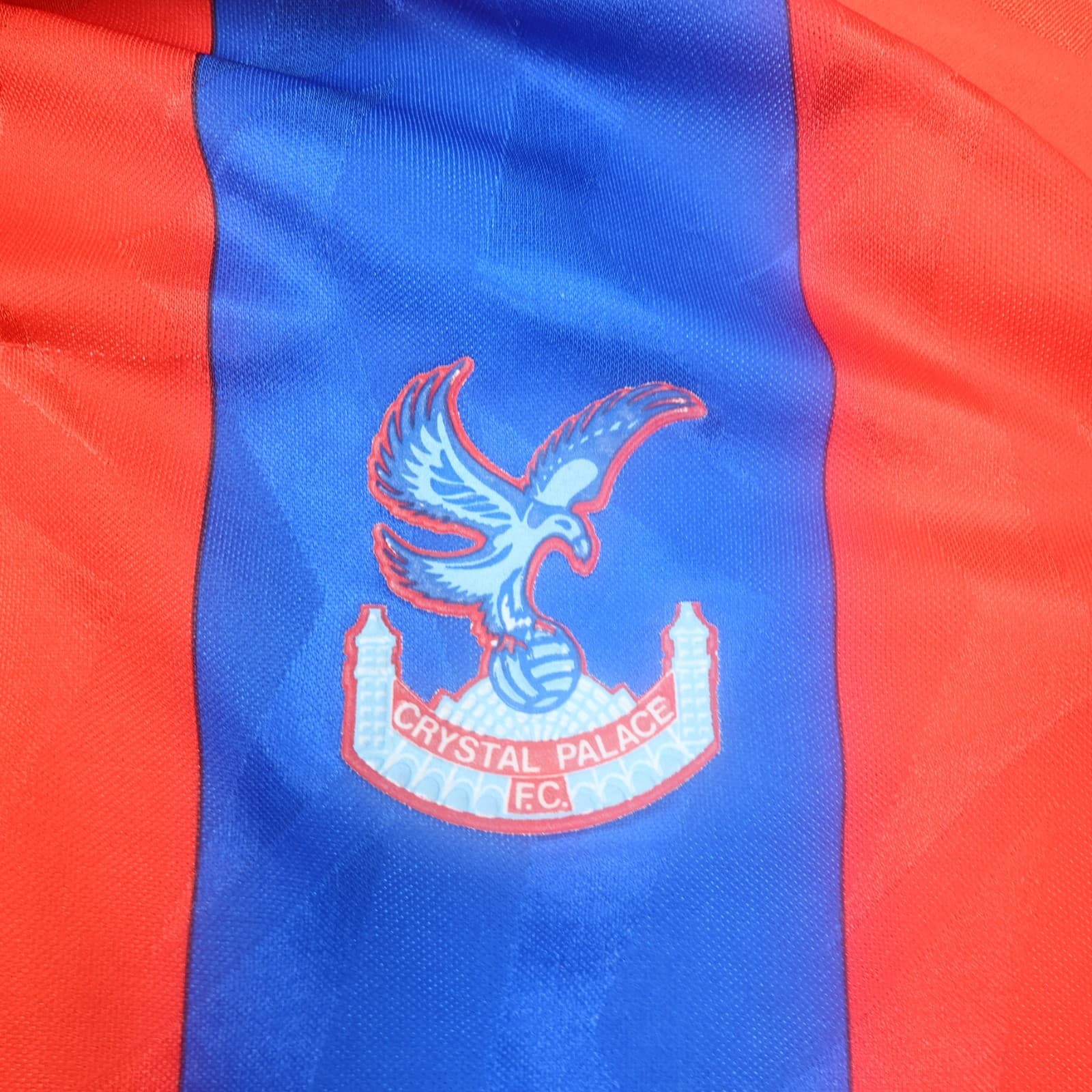 Vintage Crystal Palace Shirt Large Red Blue Home Kit 1993 1994 Ribero Jersey photo 3