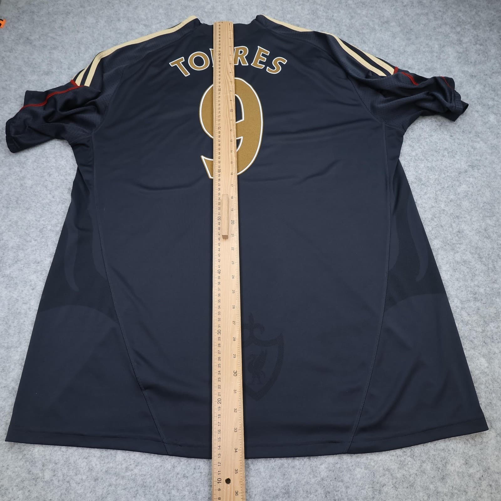 Liverpool Shirt Mens 3XL Black 2009 2010 Football Adidas Torres 9 Soccer Jersey photo 14
