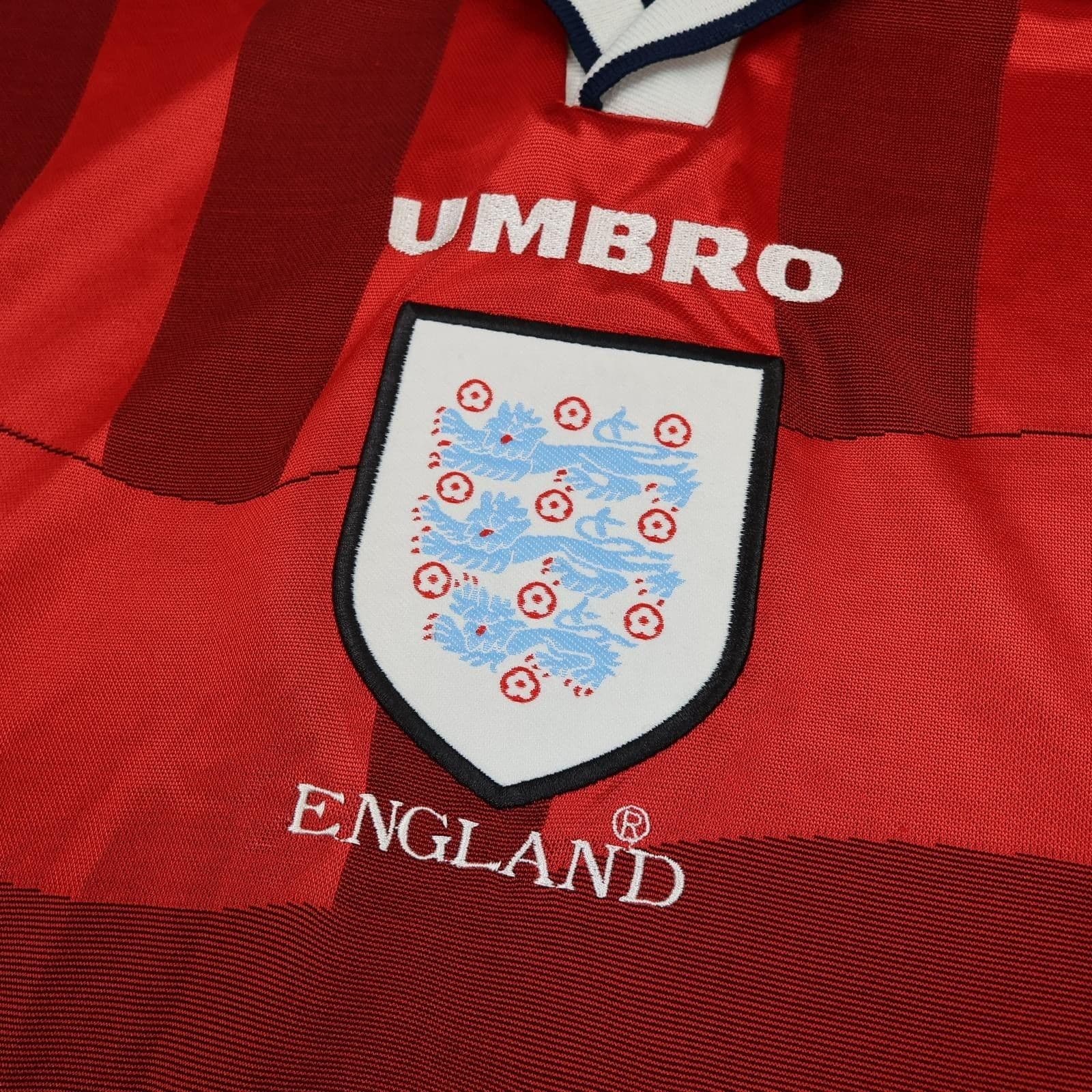 Vintage England Shirt Jersey Mens 2XL Red Away 1997 1998 1999 Umbro Retro 90s photo 3