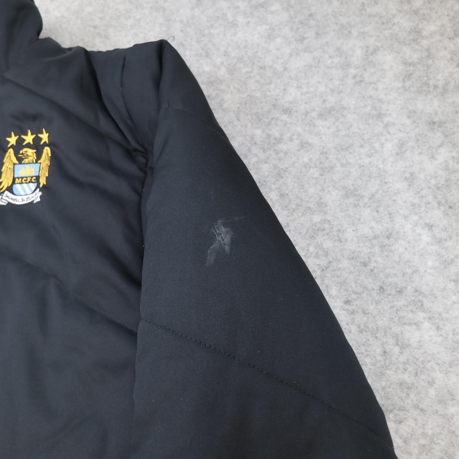 Manchester City Jacket Mens Large Black EPL Football Umbro Etihad Bench Coat photo 6