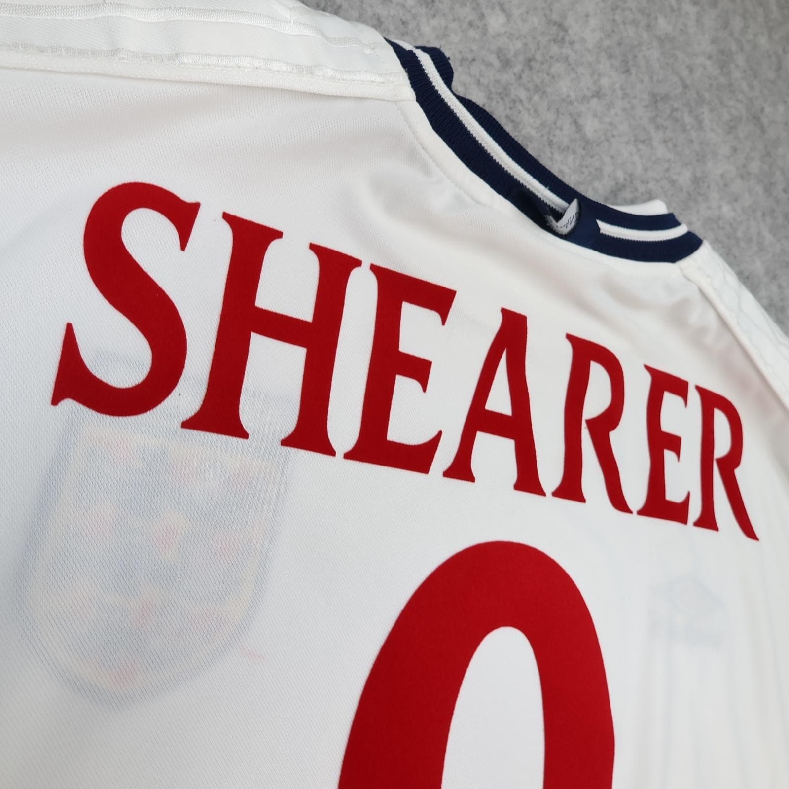 Vintage England Home Shirt Mens 2XL White 1999 2001 Football Umbro Shearer 9 photo 5
