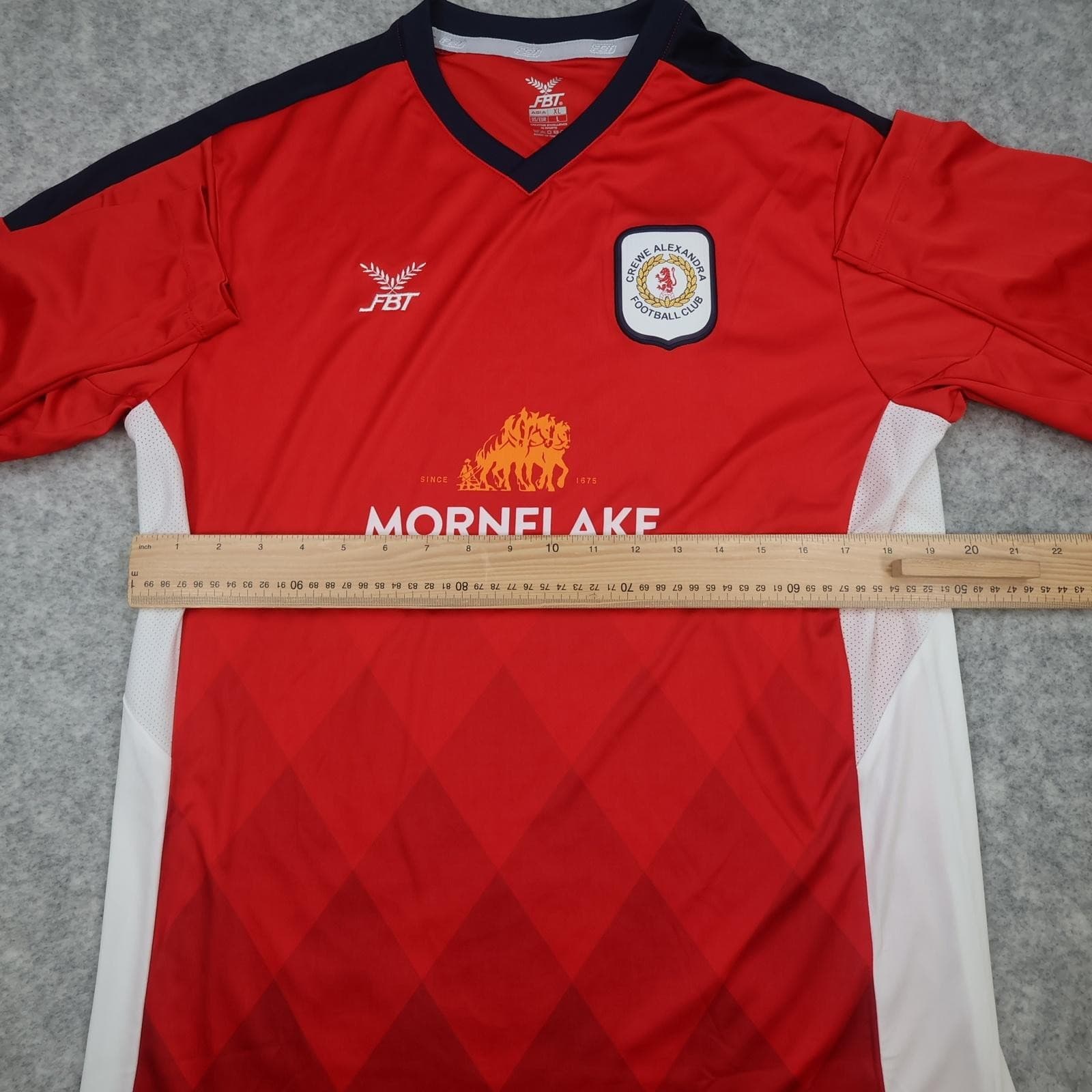 Crewe Alexandra Shirt Mens Large Red Home EFL 2018 2019 FBT Mornflake Jersey photo 7