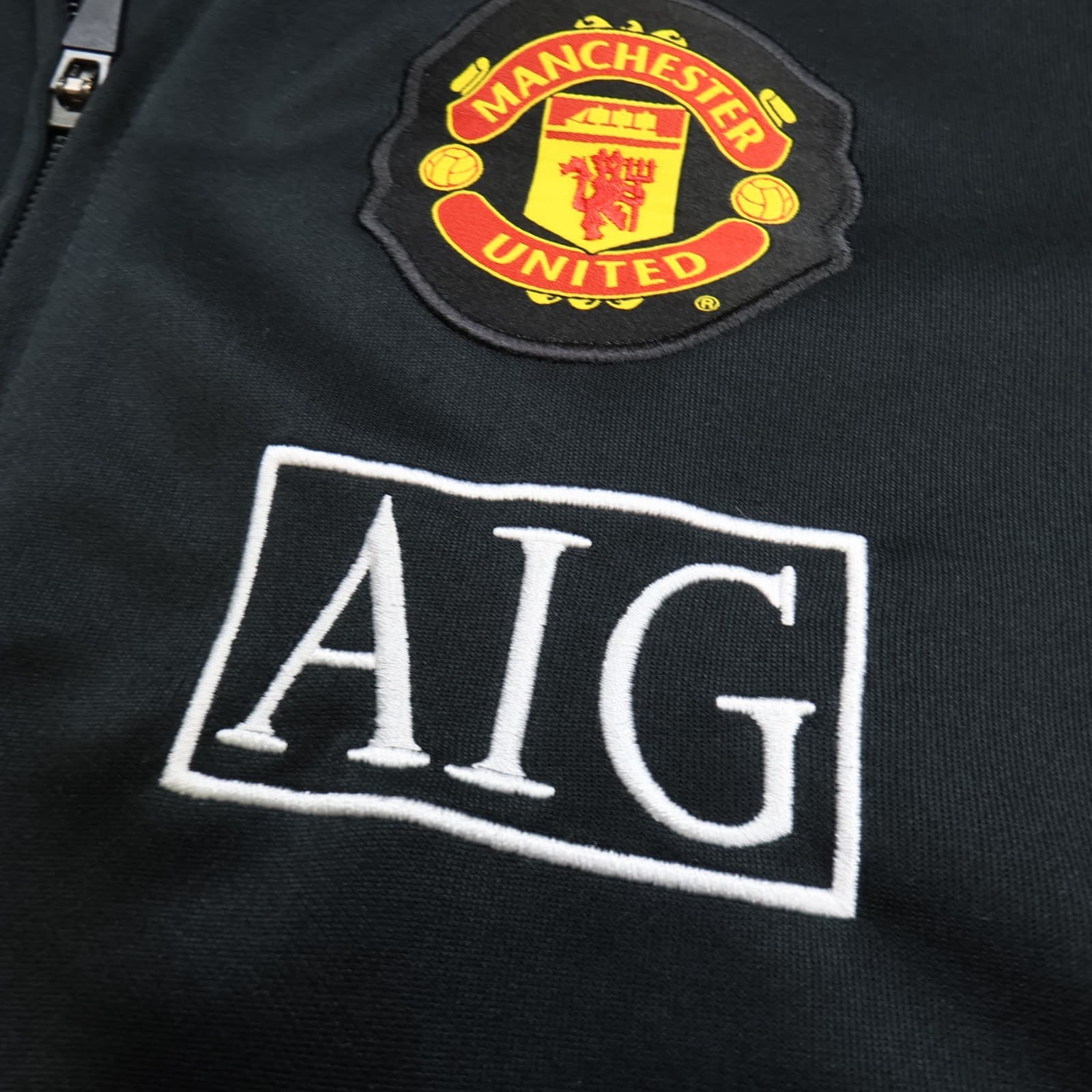 Manchester United Tracksuit Medium Black Training Jacket Top Nike 2009 2010 AIG photo 4