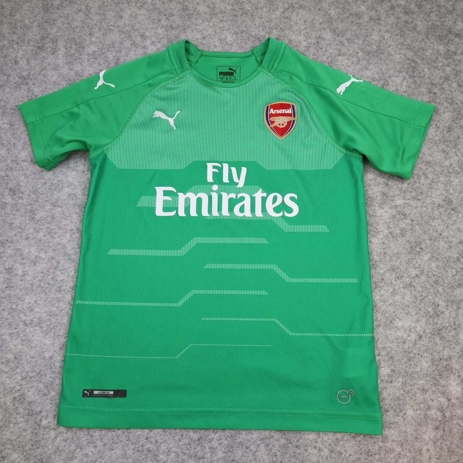 Arsenal Goalkeeper Shirt Kids 11-12 Years Green 2018 2019 Puma Soccer Jersey