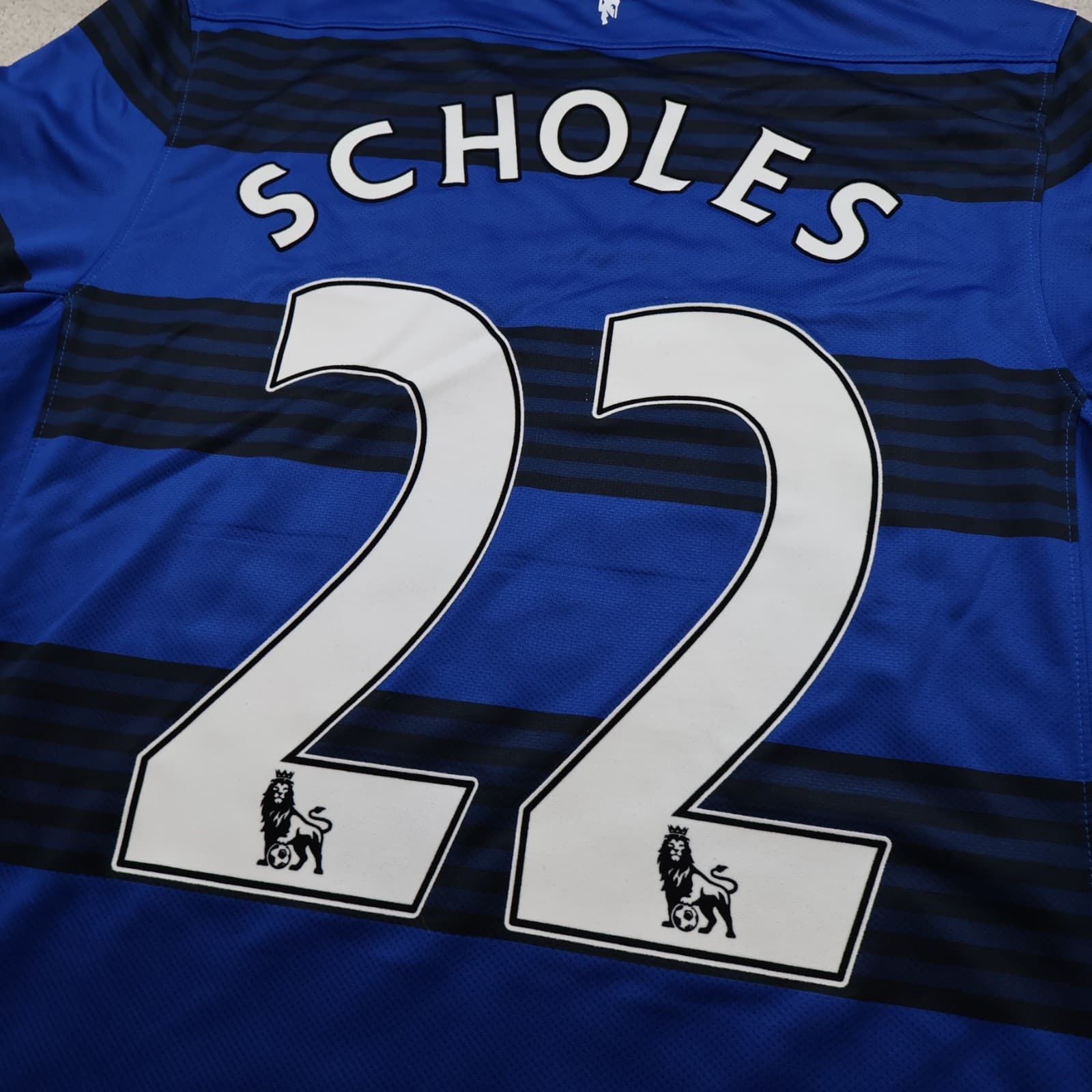 Manchester United Shirt Medium Blue Away Kit 2011 2012 Football Jersey Scholes photo 11