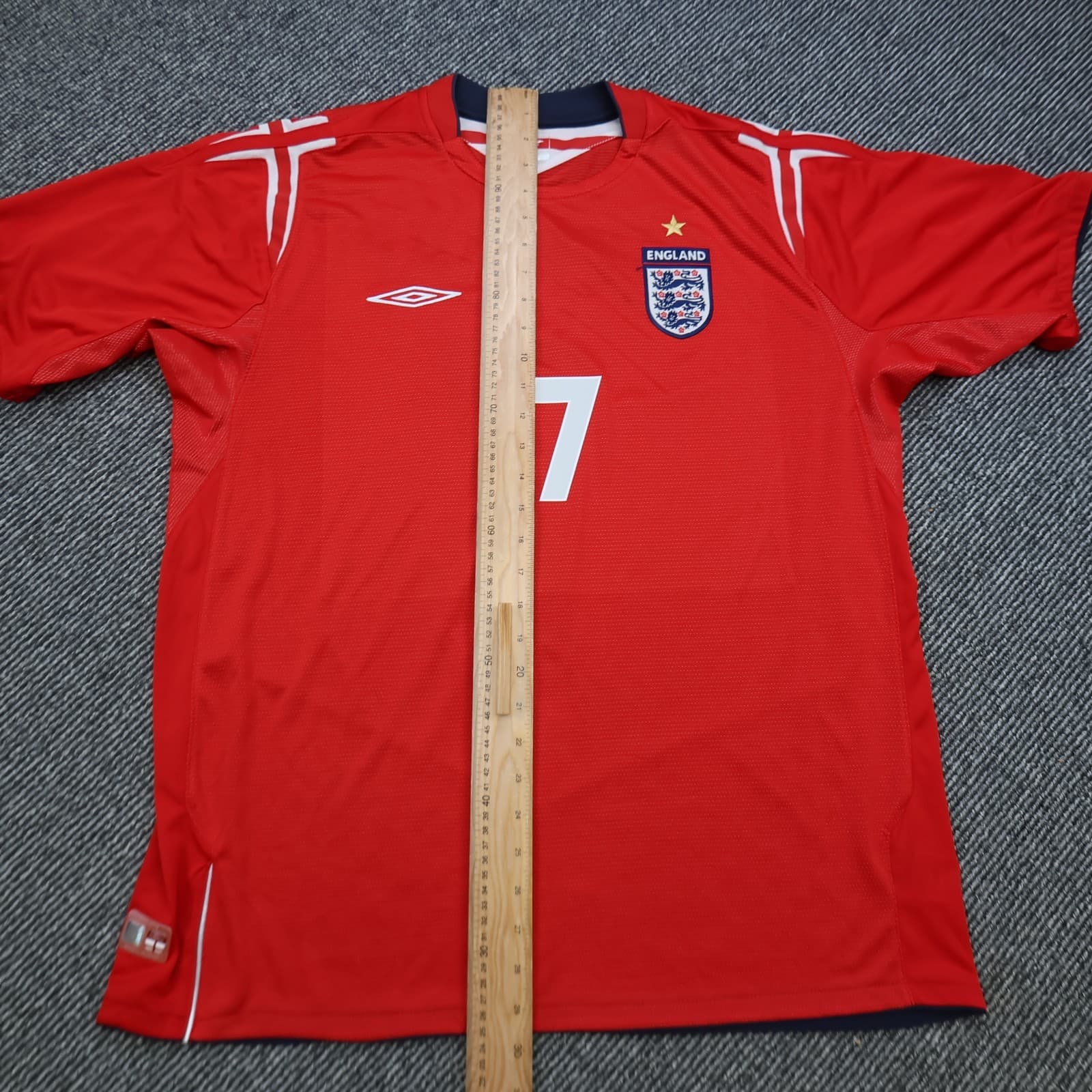 England Football Shirt Extra Large Red Away Euro 2004 2006 Jersey David Beckham photo 10