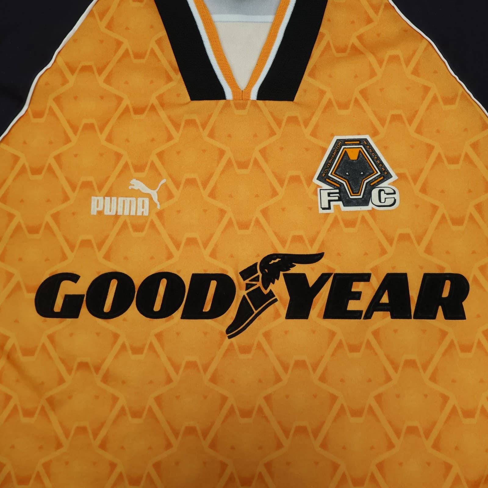 Vintage Wolves Football Shirt Large Orange Home Kit 1996 1998 Puma Jersey L photo 4