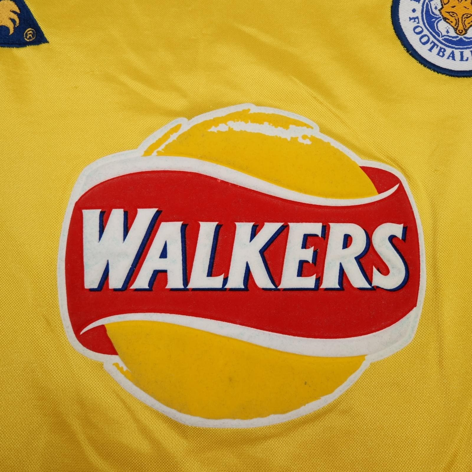 Vintage Leicester City Shirt Mens Medium Yellow Third 1999 2001 Walkers Jersey photo 6