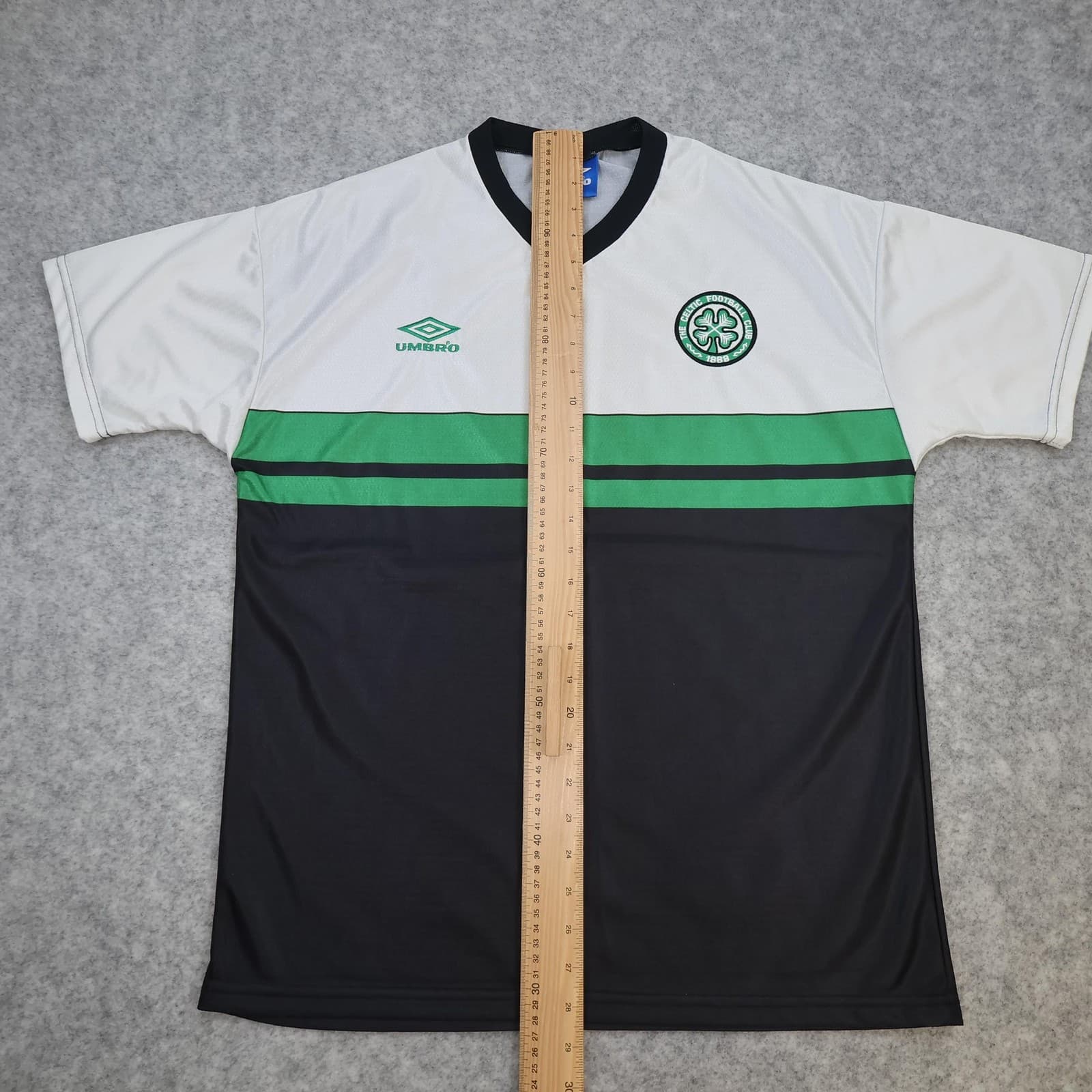 Vintage Celtic Shirt Mens Medium White Black Football Umbro 90s Soccer Jersey photo 10