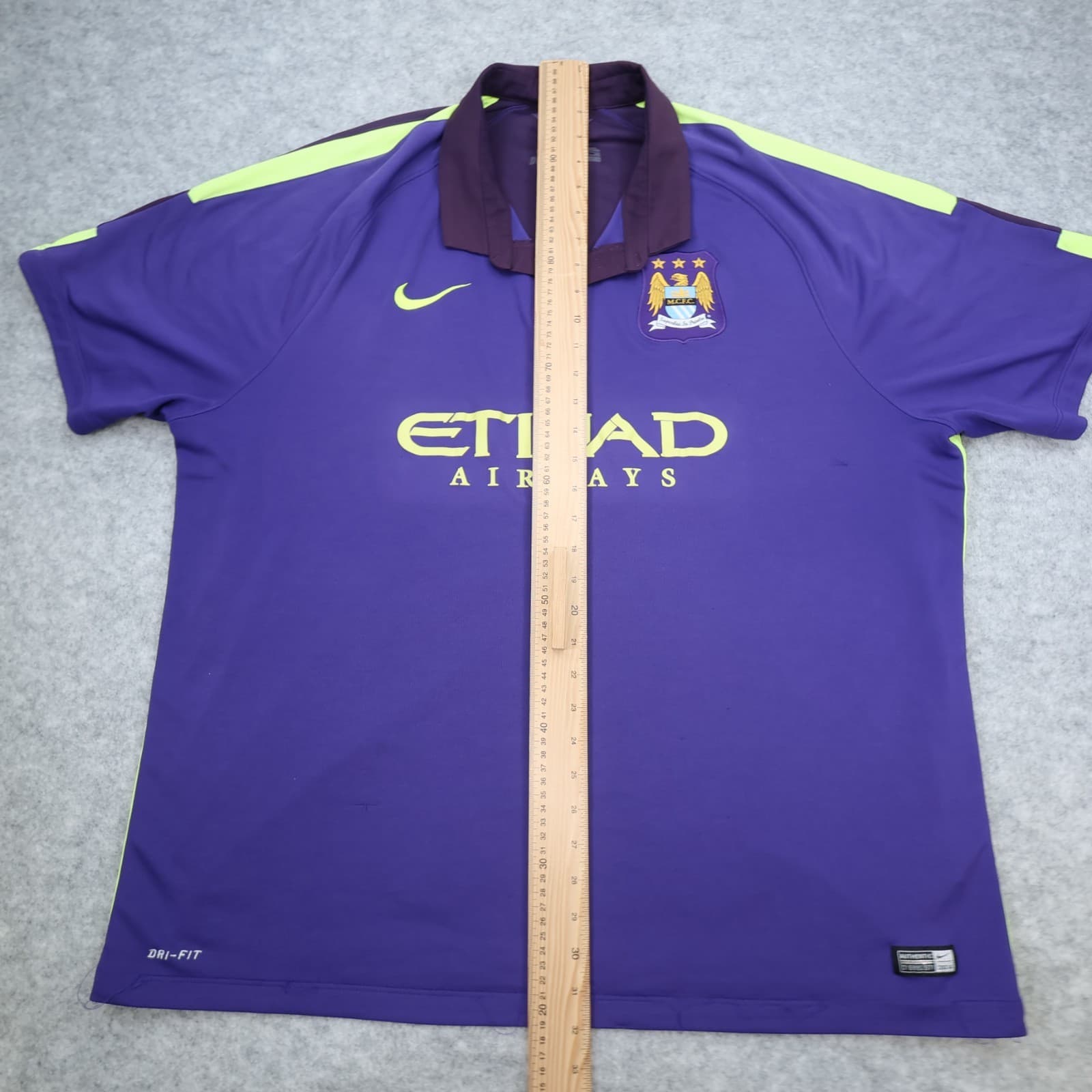 Manchester City Shirt 3XL Purple Third 2014 2015 Soccer Jersey XXXL photo 15