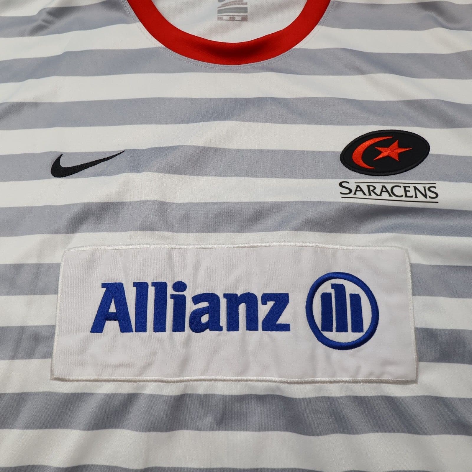 Saracens Rugby Shirt 2XL White Away Jersey 2012 2012 Nike Jersey 50" photo 3