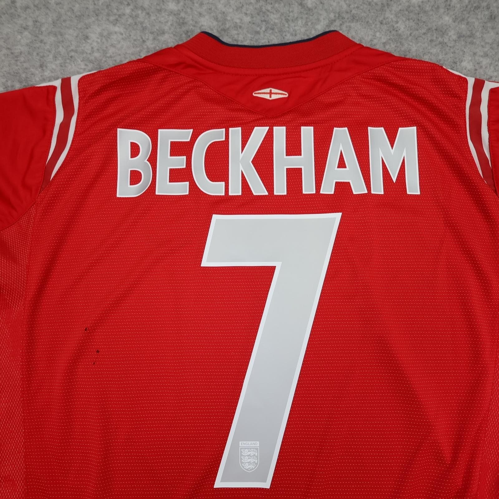 Vintage England Away Shirt Mens XL Red 2004 2006 Umbro Beckham Jersey photo 3