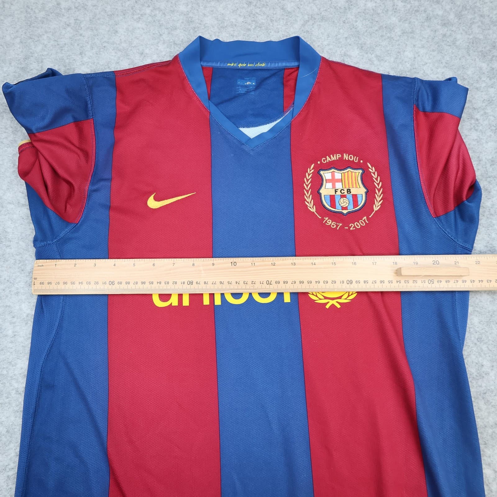 Barcelona Shirt Mens Large Red Blue Home 2007 2008 Football Nike Ronaldinho 10 photo 16