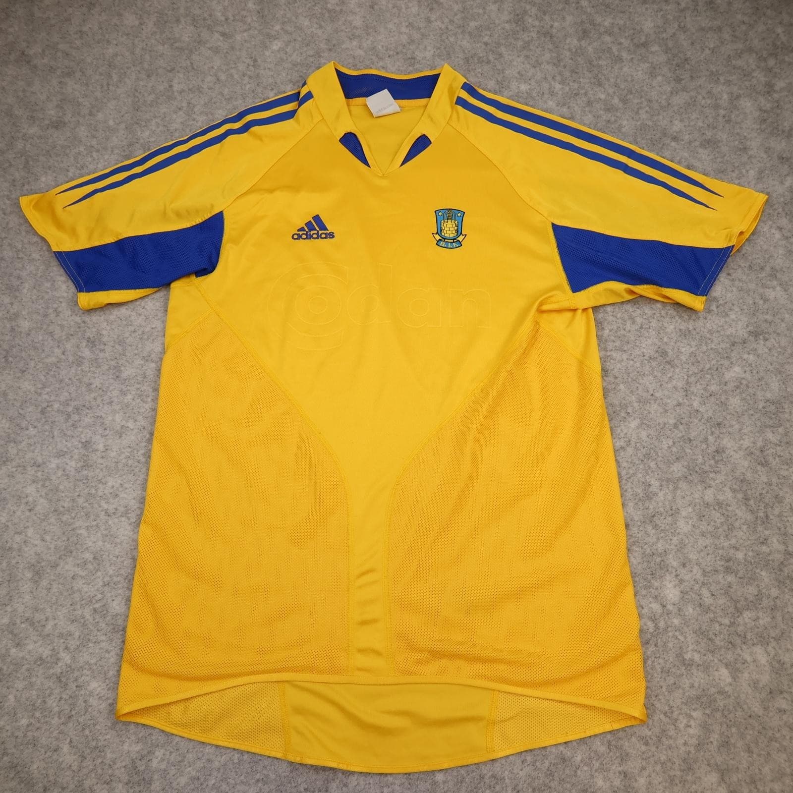 Brondby IF Shirt Mens Small Yellow Home 2005 Football Adidas Codan Soccer Jersey