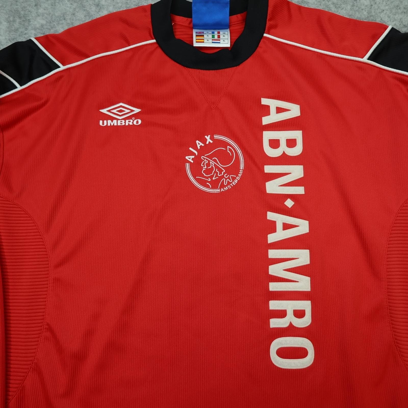 Vintage Ajax Shirt Mens XL Red Training 1998 1999 Umbro ABN AMRO 90s Jersey photo 3