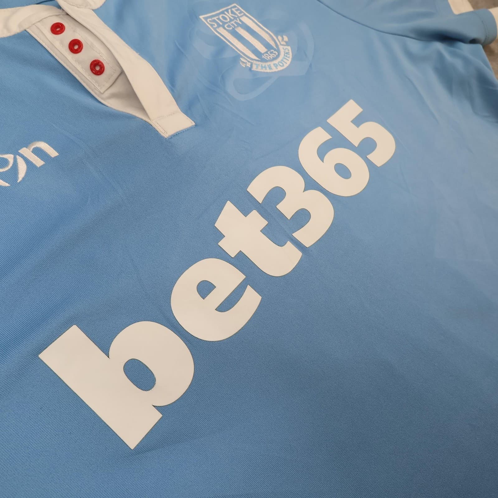 Stoke City Away Shirt 2XL Blue 2017 2018 EPL Soccer Macron Shaqiri 22 Jersey photo 10