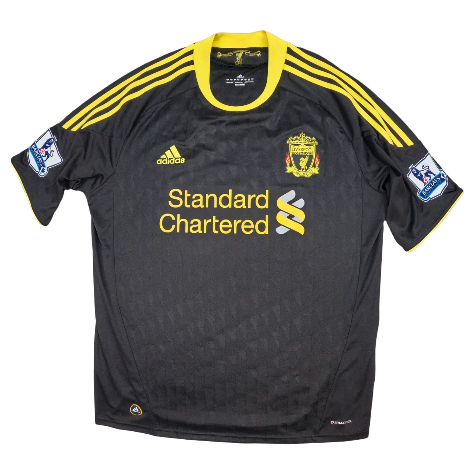 Liverpool Football Shirt Large Third 2010 2011 adidas Luis Suarez Soccer Jersey photo 2