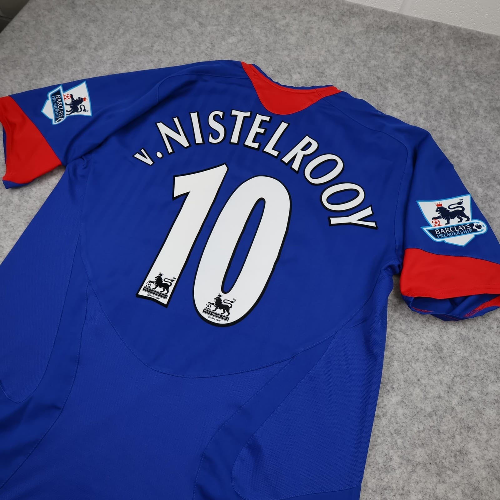 Manchester United Shirt Mens Large Blue Away Kit 2004 2006 Nike Van Nistelrooy photo 9