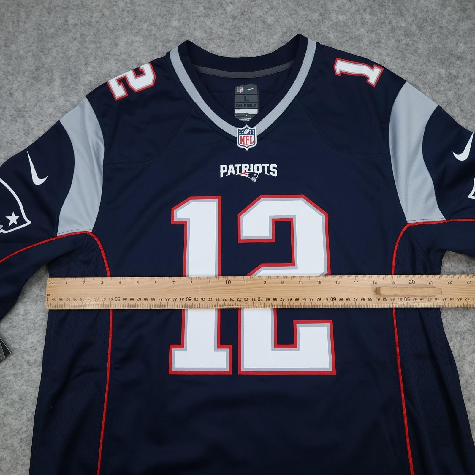 New England Patriots Football Jersey Mens Large Blue Home NFL Nike Brady 12 photo 12