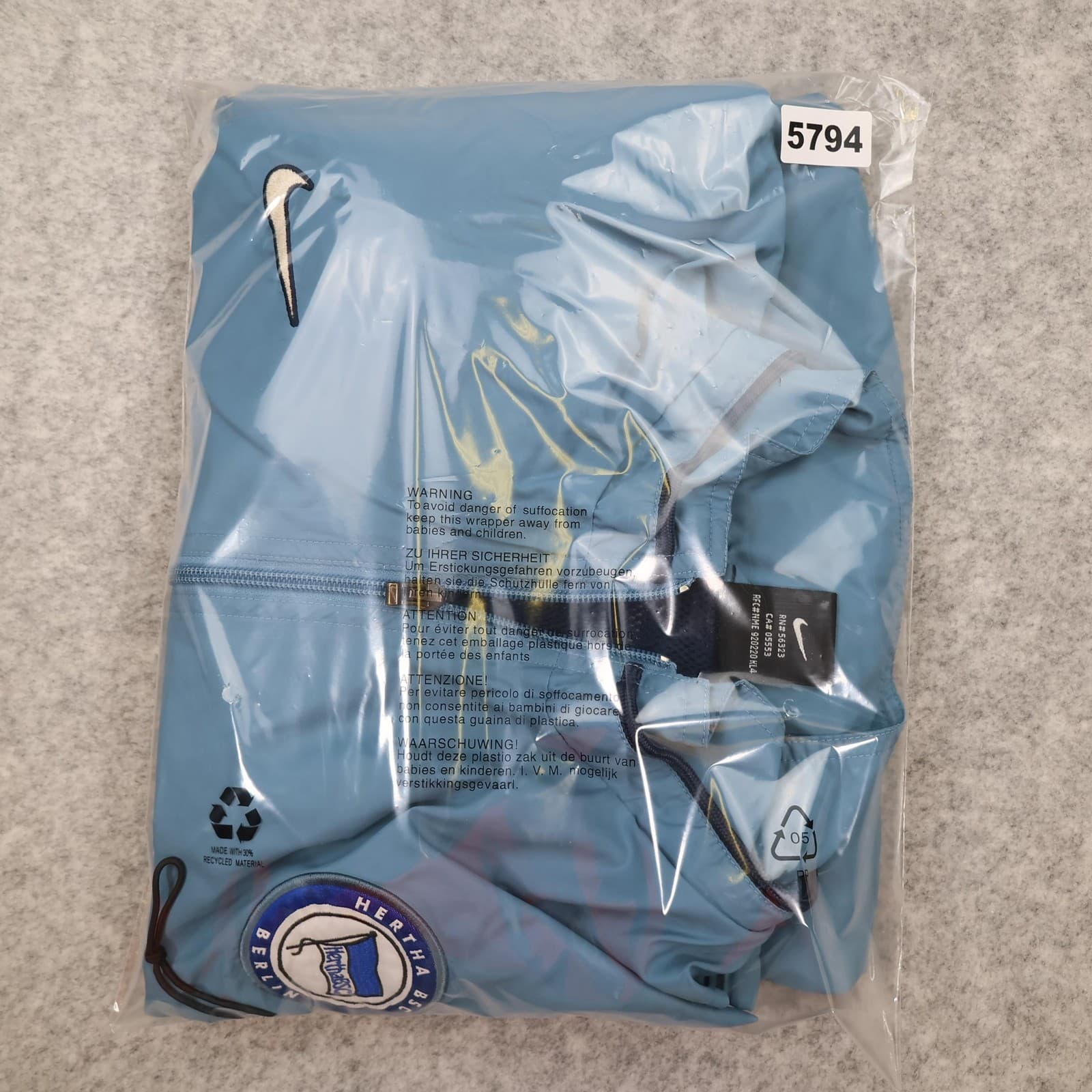 Hertha BSC Berlin Jacket Mens Medium Blue Windbreaker 2000s Nike Team Training photo 16
