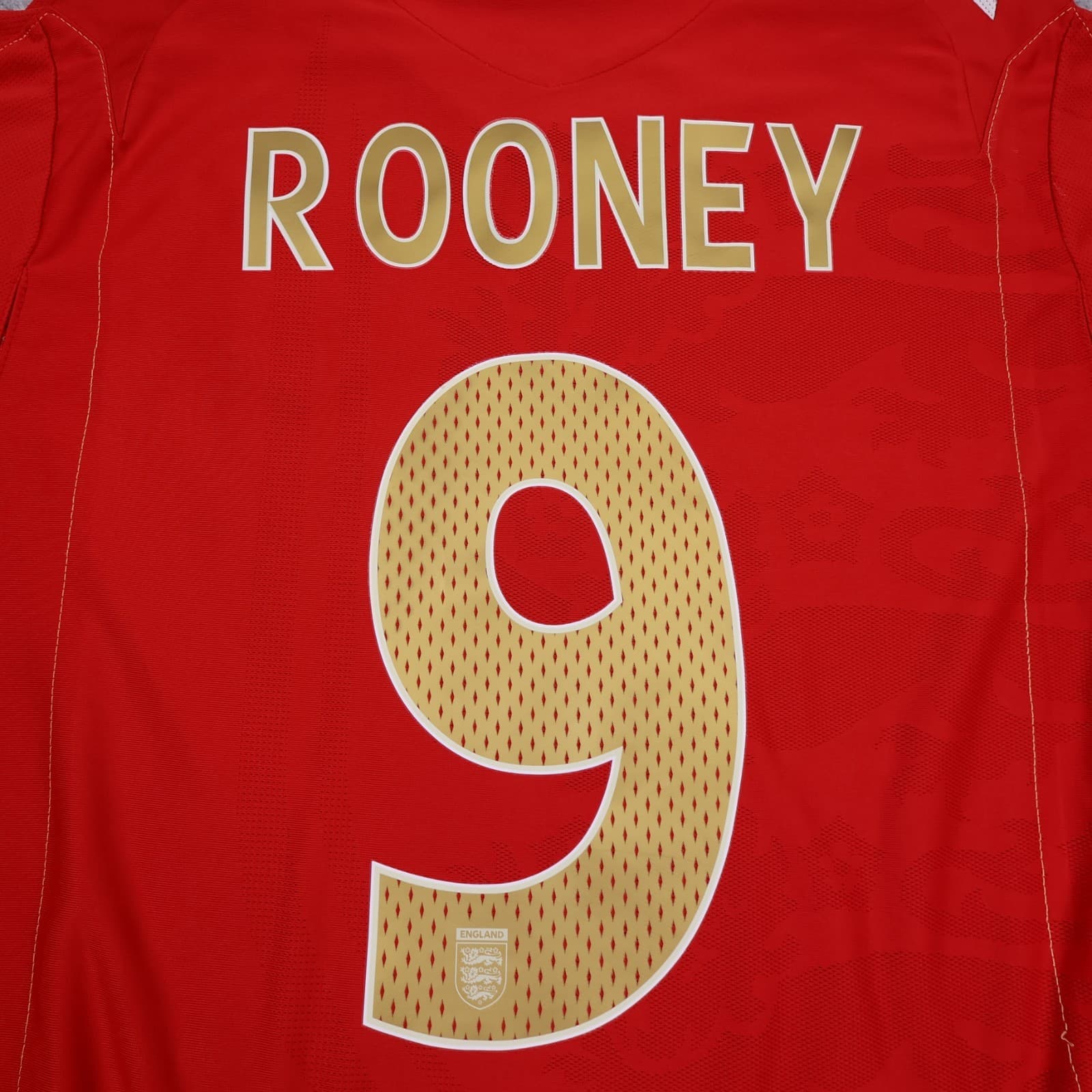 England Football Shirt Large Red Away Kit 2006 2007 2008 Umbro Wayne Rooney 9 photo 13