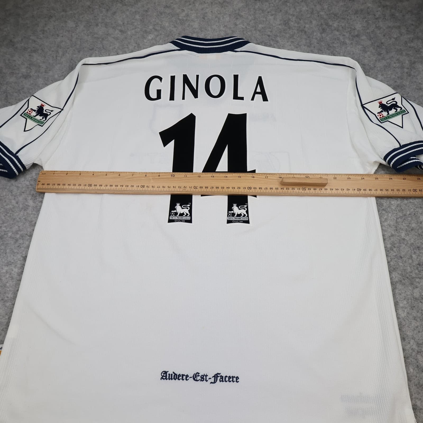 Tottenham Hotspur Shirt Extra Large White Home 1997 1999 Pony David Ginola 14 photo 13