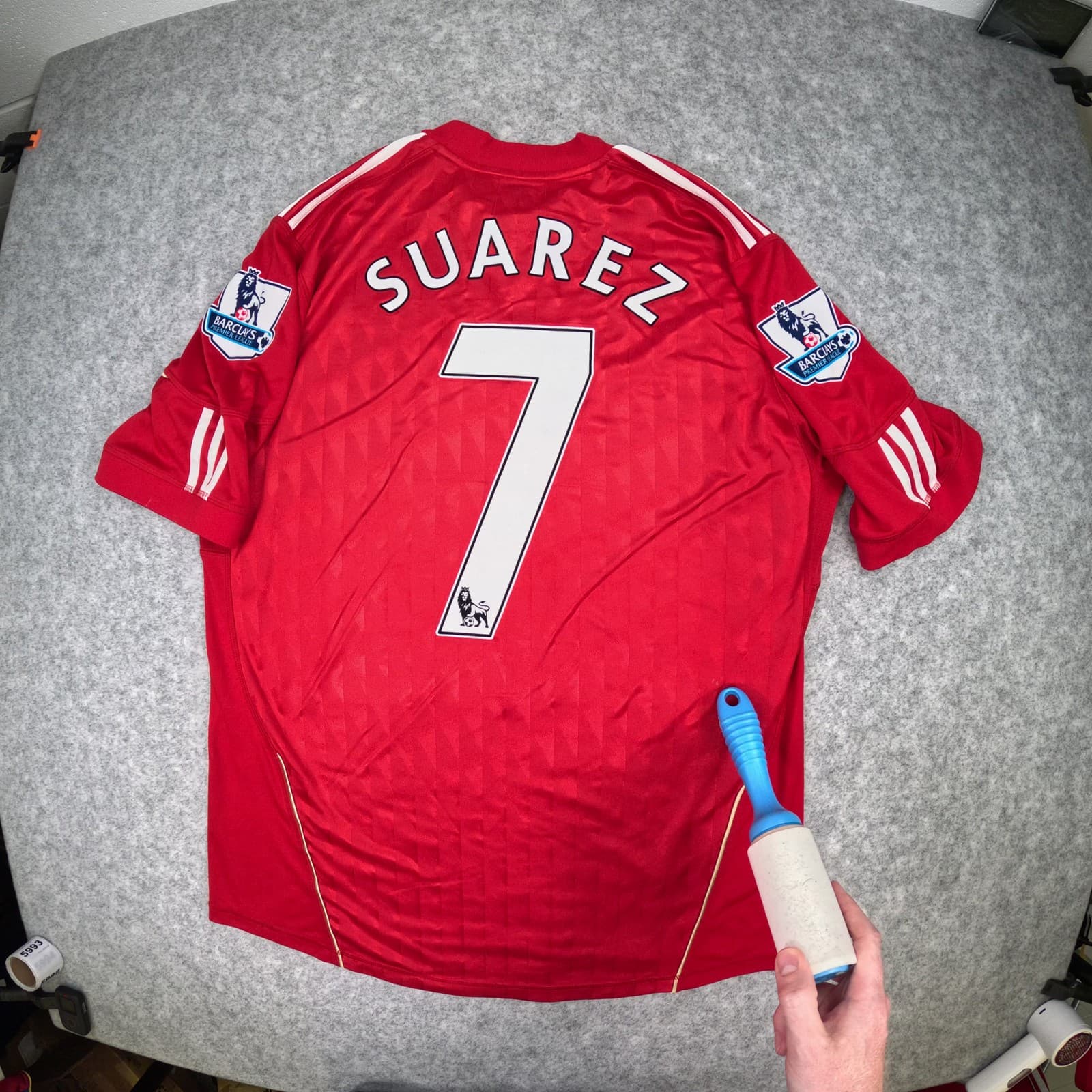 Liverpool Football Shirt Large Red Home adidas Luis Suarez 7 2010 2012 Jersey photo 4