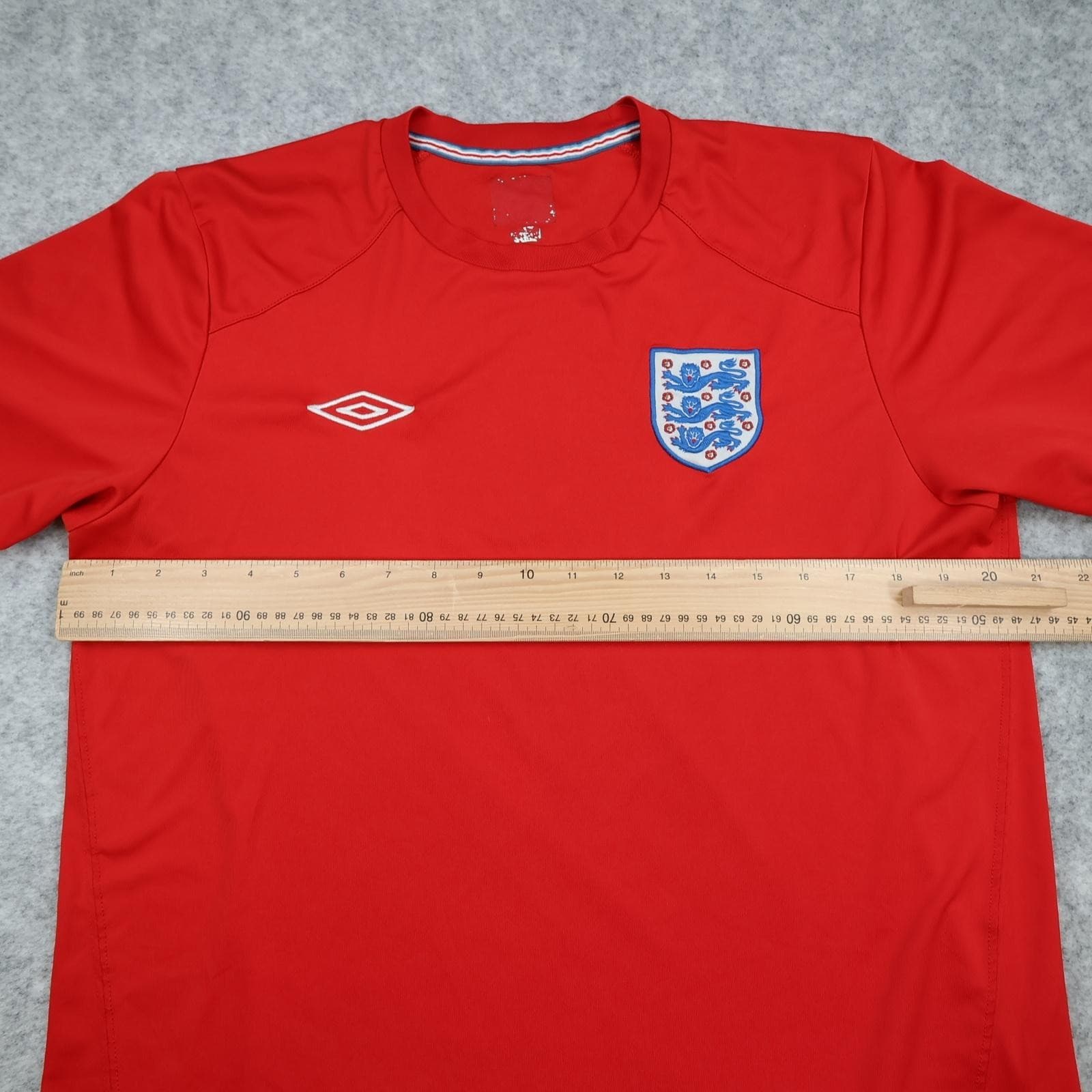 England Shirt Mens Large Red Home Short Sleeve 2010 2011 Umbro Jersey Top photo 8