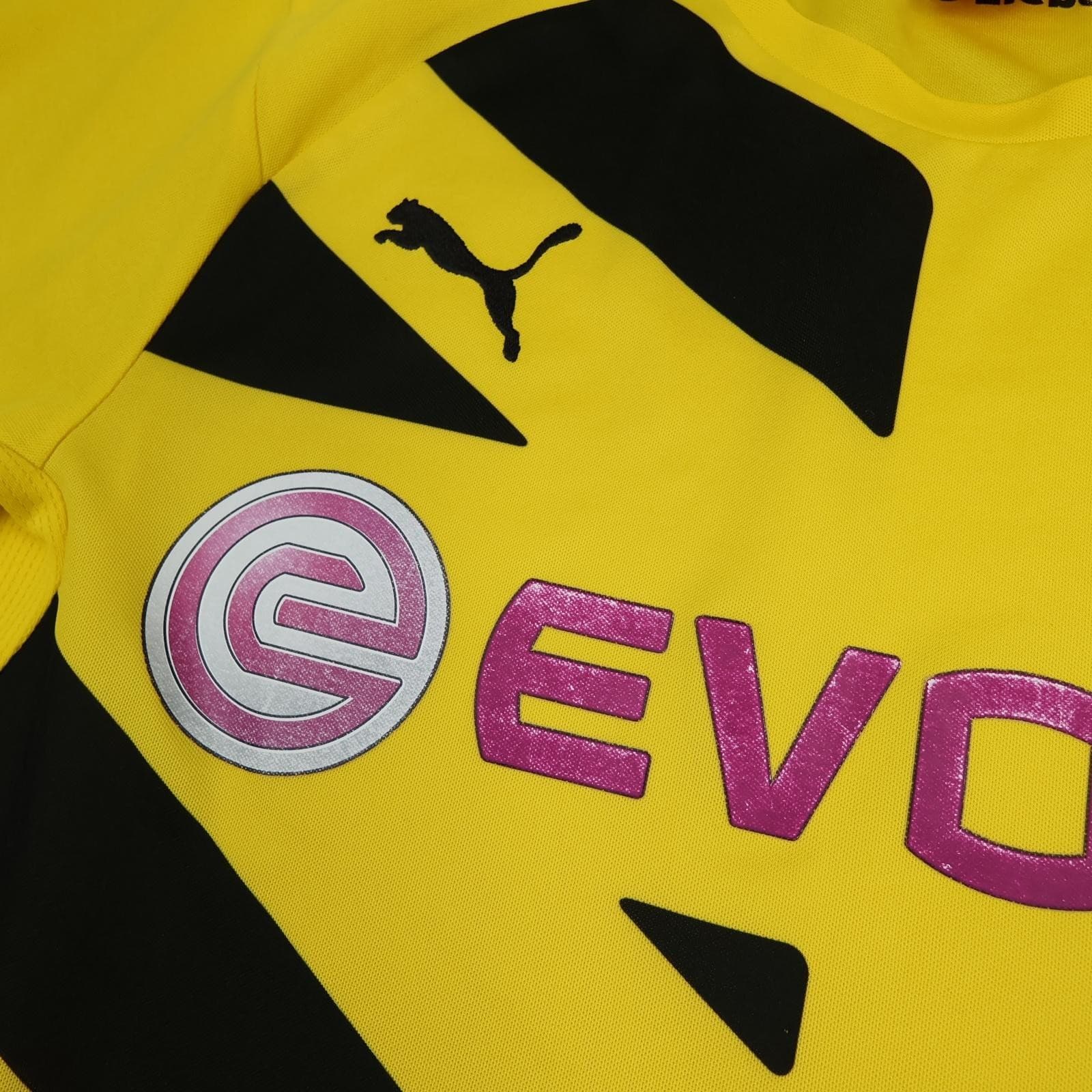Borussia Dortmund Shirt Mens Medium Yellow Black Home 2014 2015 Puma Jersey photo 4