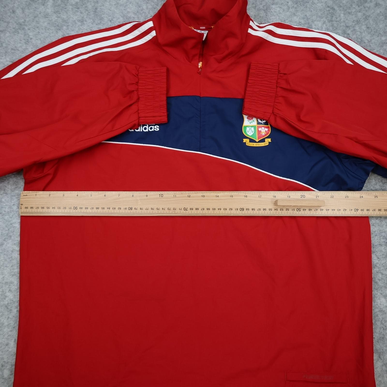 British Lions Rugby Shirt Mens Large Red Rugby Adidas Clima365 South Africa 2009 photo 6
