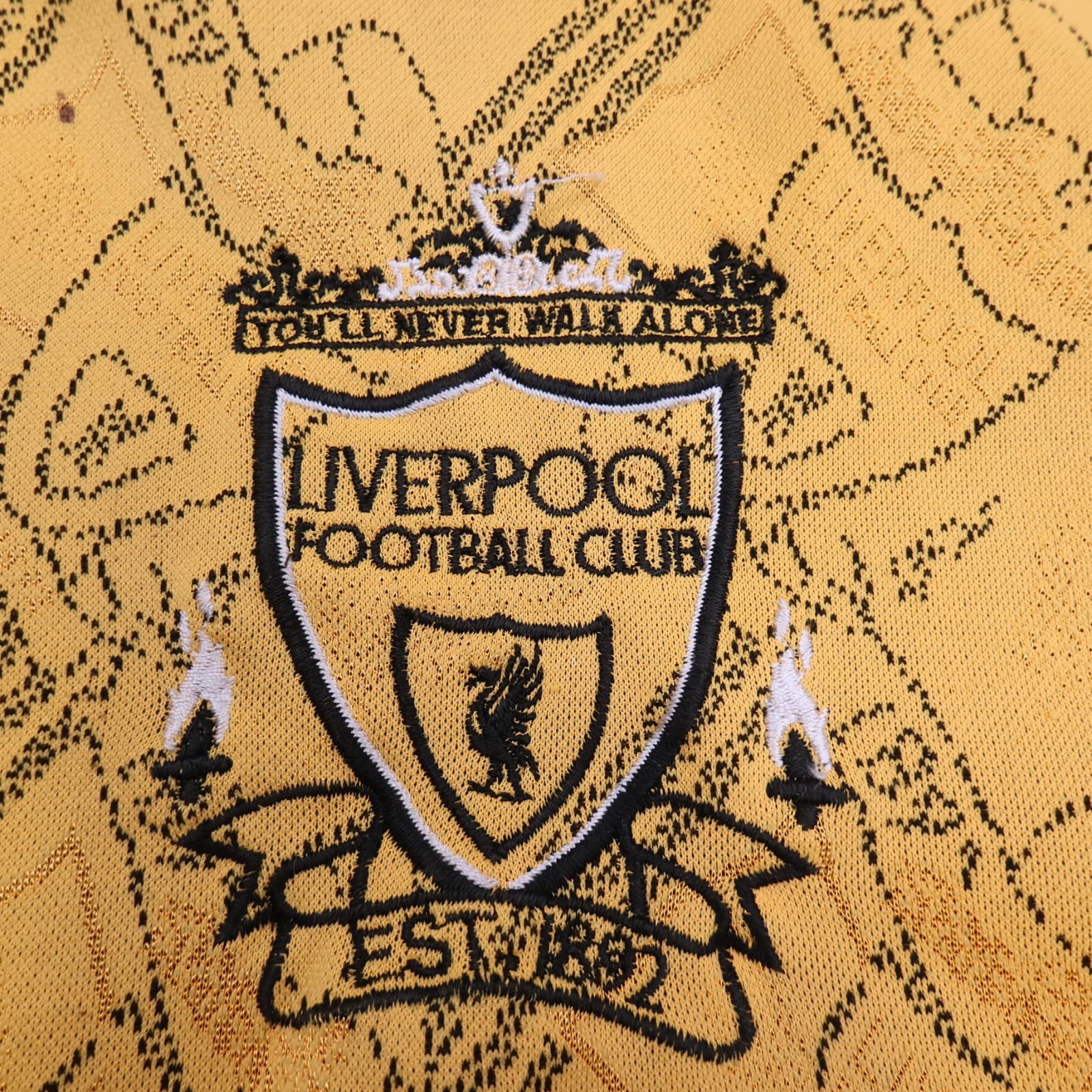 Vintage Liverpool Shirt Large Yellow Third Kit 1994 1996 Adidas Jersey 42/44 90s photo 6