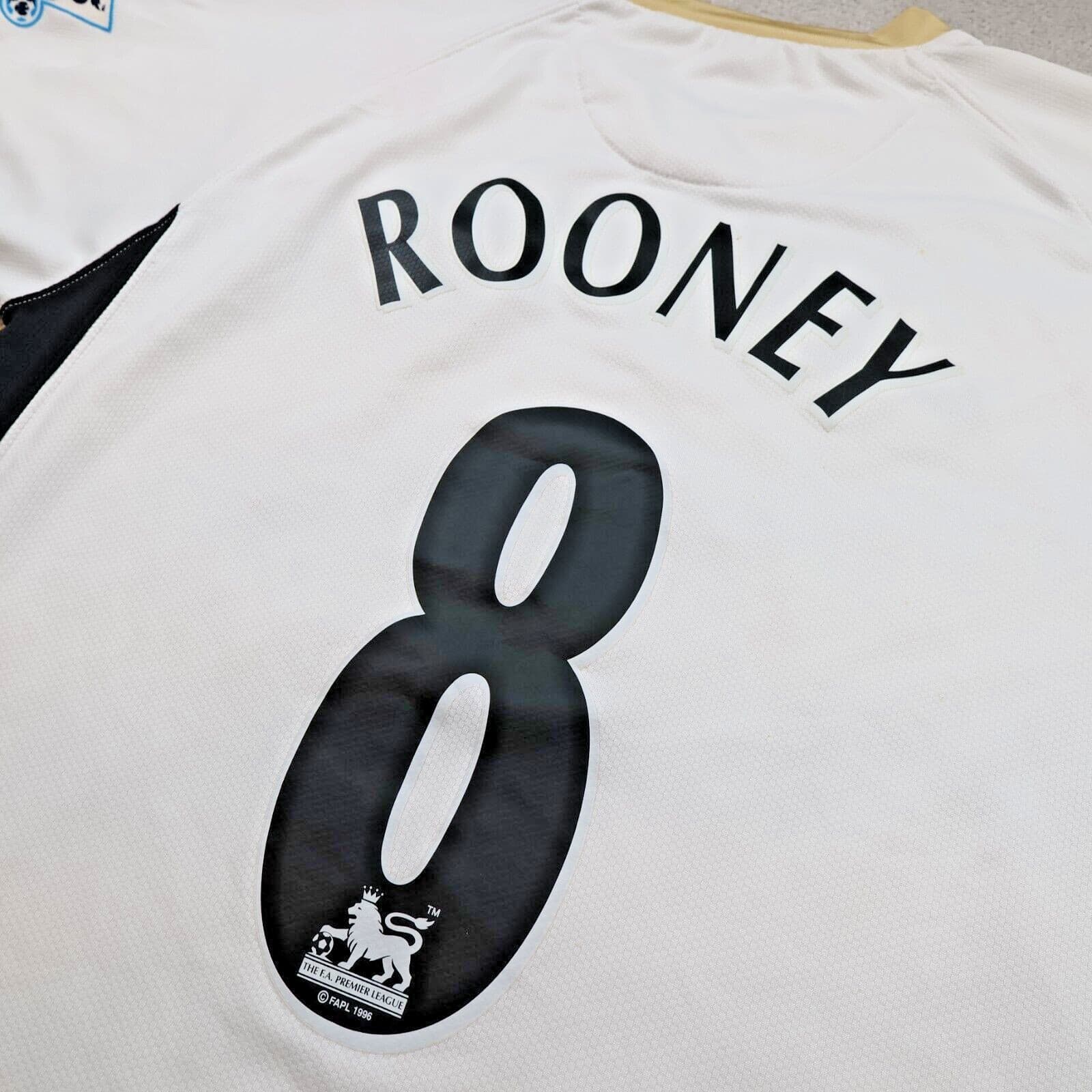 Manchester United Shirt Medium White Away Kit 2006 2008 Nike Jersey Rooney photo 7