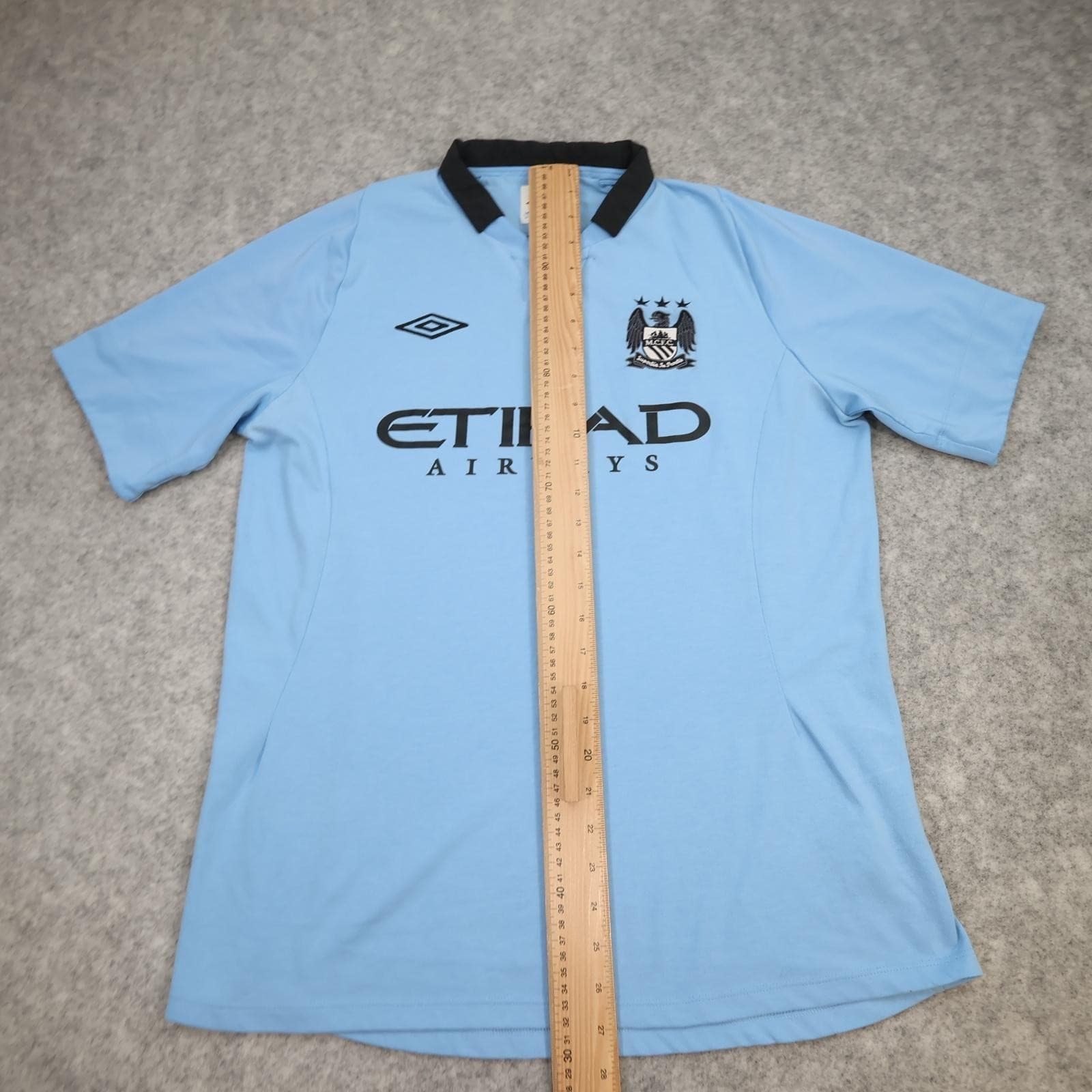 Manchester City Shirt Mens Medium Blue Home 2012 2013 Umbro Soccer Jersey photo 13