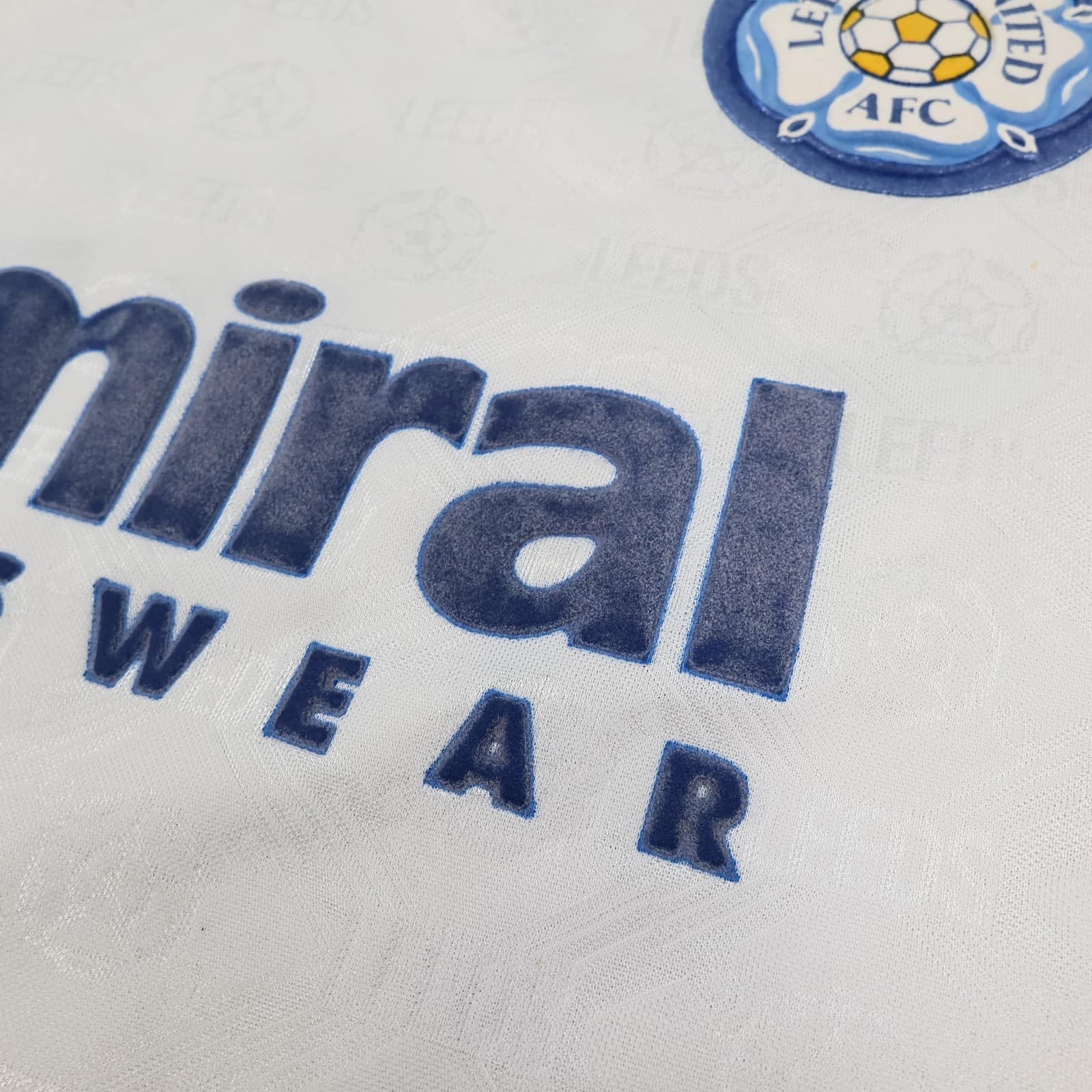 Vintage Leeds United Shirt Mens Large White Home Admiral 1992 1993 Soccer Jersey photo 5