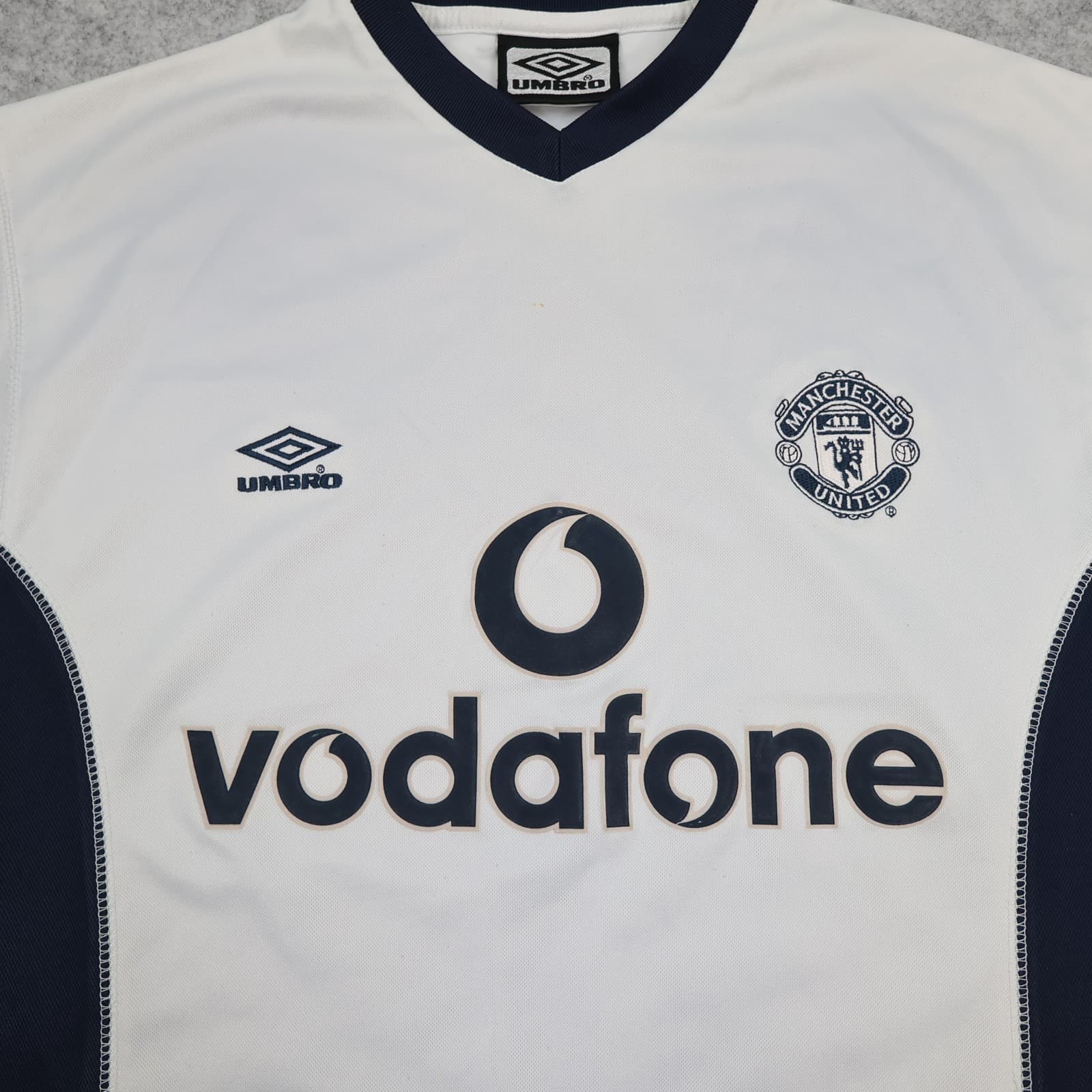 Manchester United Shirt Small Training White Kit 2000 2001 Umbro Jersey photo 3
