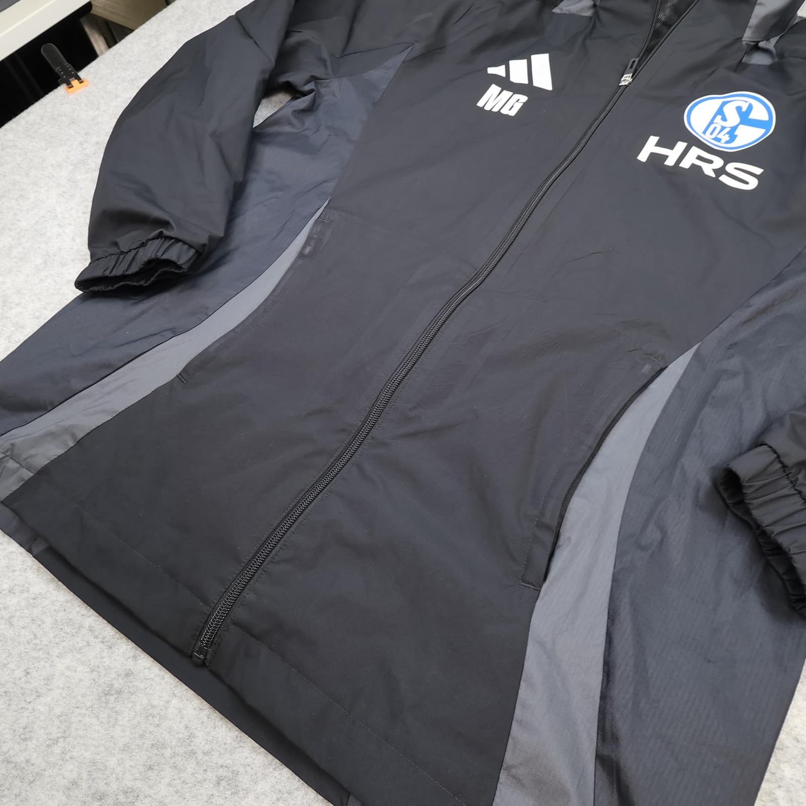 FC Schalke 04 Jacket Mens Medium Black Football Soccer Adidas Tracksuit Training photo 6