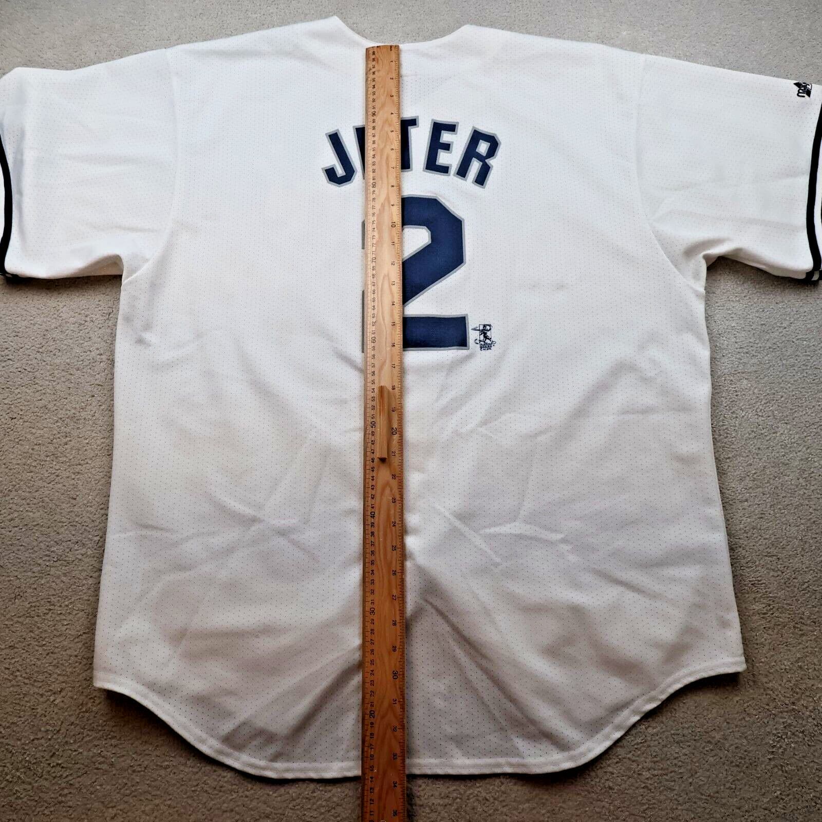 Vintage New York Yankees Jersey 2XL White Majestic Baseball Shirt Derek Jeter photo 13