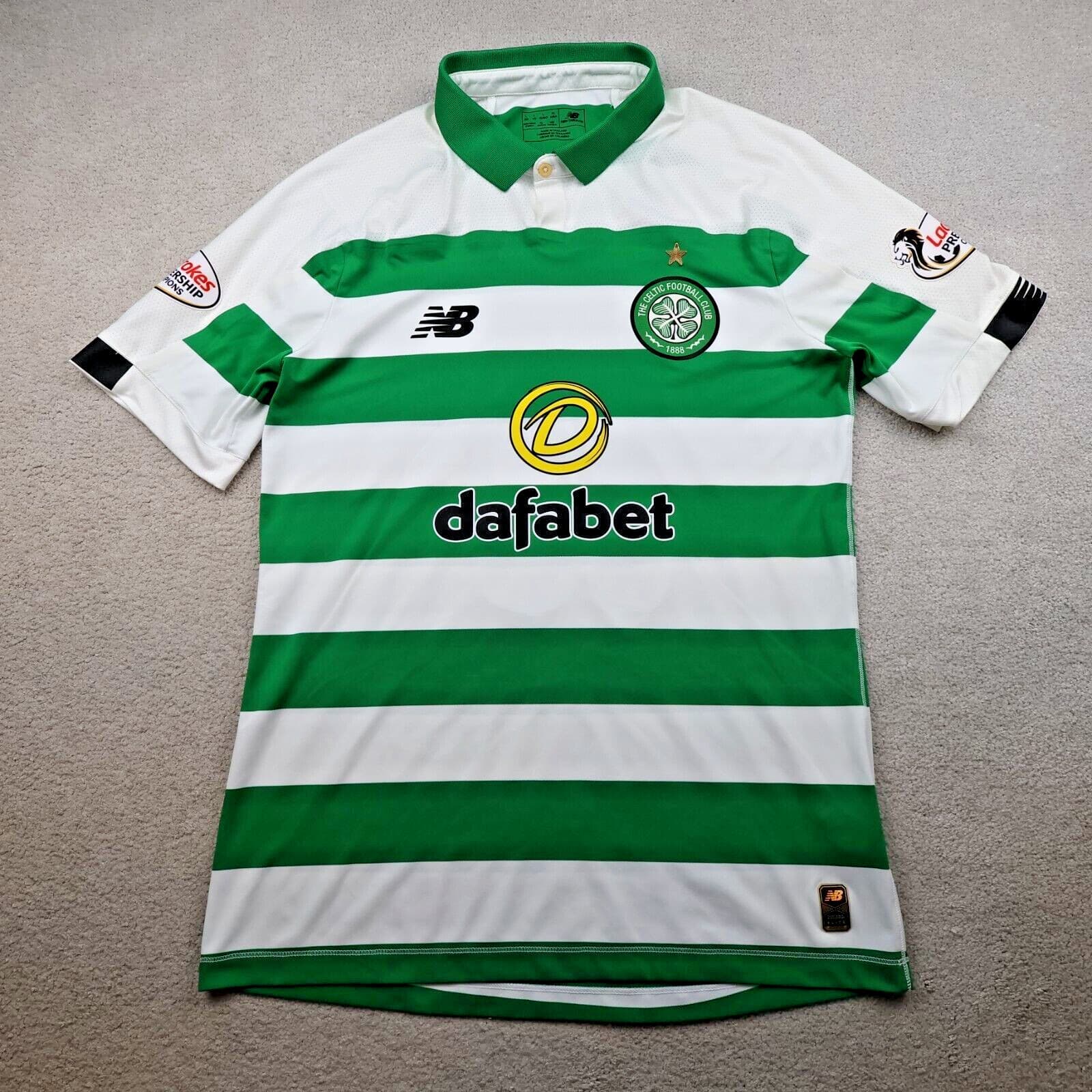 Celtic Football Shirt Large Green Home Kit 2018 2019 New Balance Soccer Jersey photo 2