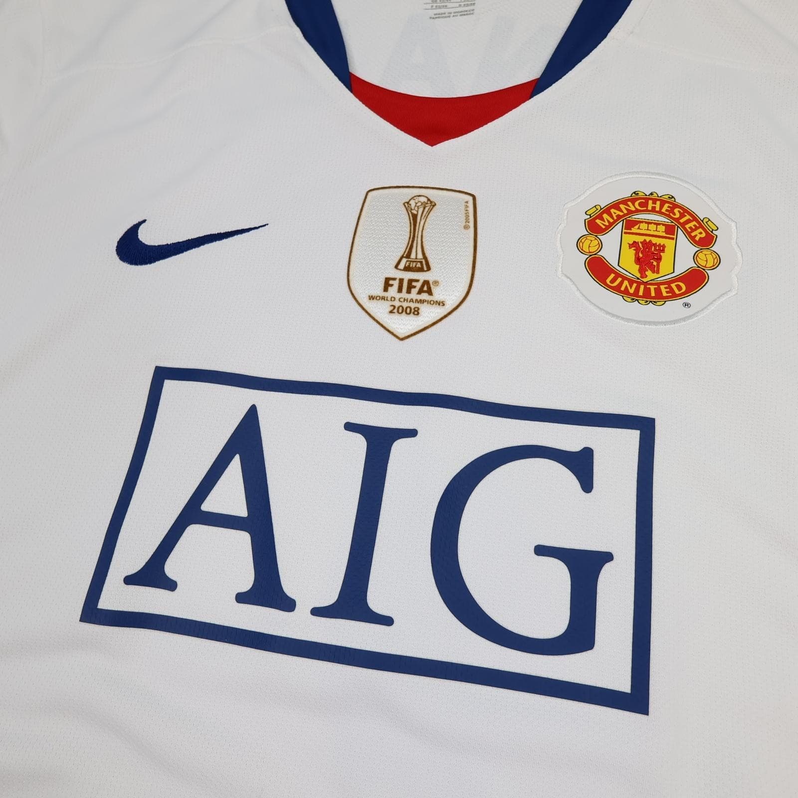 Manchester United Shirt Mens Large White Away 2008 2009 Nike AIG Ronaldo 7 photo 3