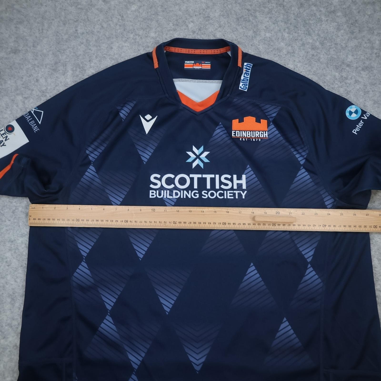 Edinburgh Rugby Shirt Mens 3XL Navy Rugby Union Macron Scottish 2022 2023 Jersey photo 7