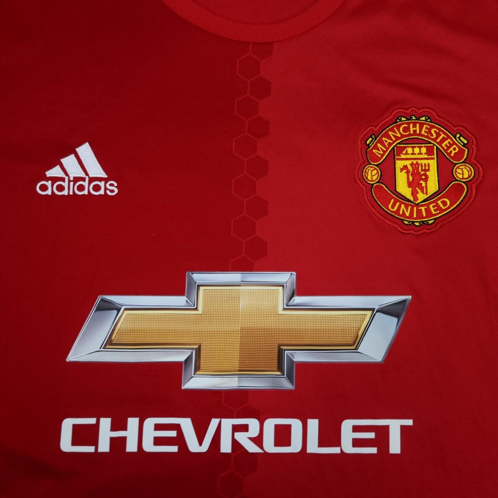 Manchester United Shirt Mens XL Red Home 2016 2017 Football Adidas Shaw 23 photo 4