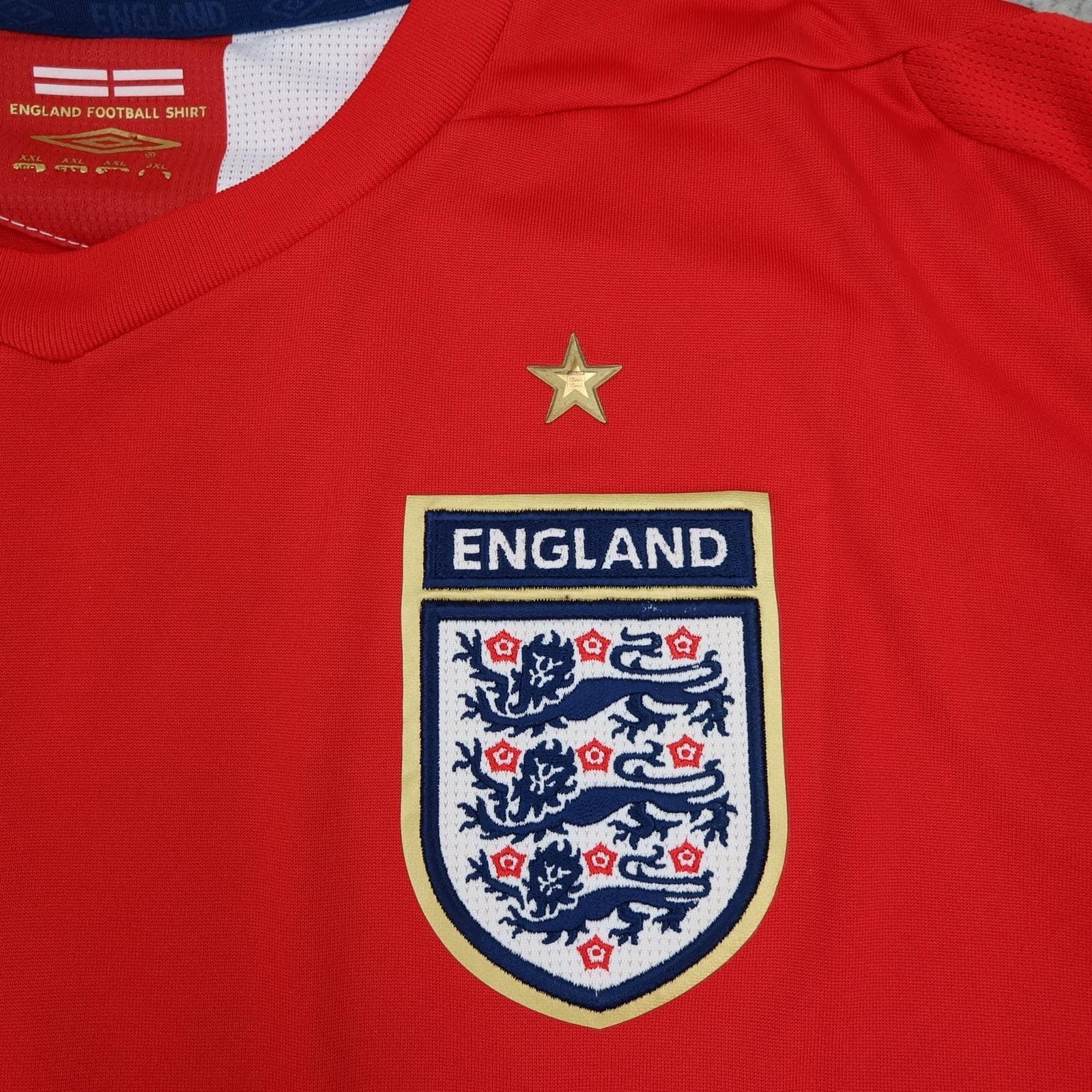 England Away Shirt Mens 2XL Red 2006 Football Umbro Beckham 7 Jersey Top photo 6
