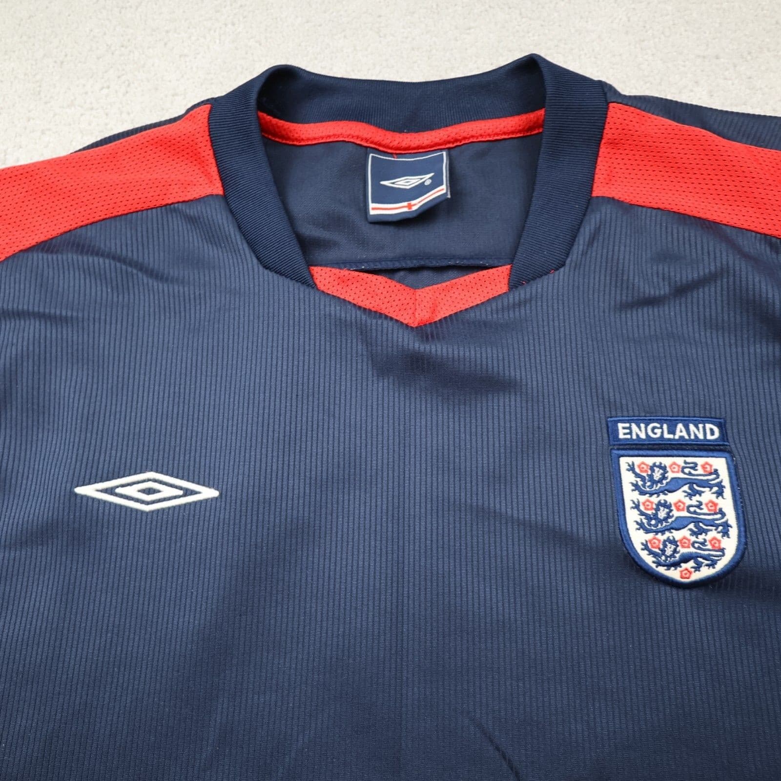 Vintage England Football Shirt Medium Navy Training Kit Umbro 2005 2006 photo 3