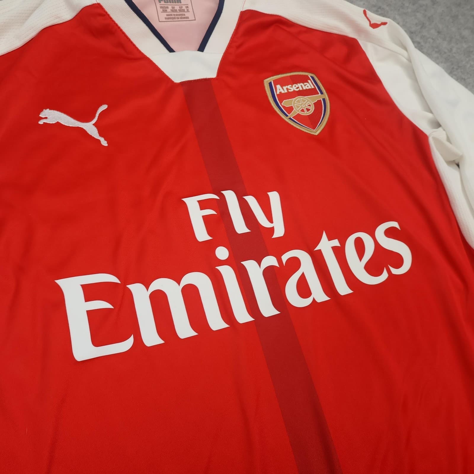 Arsenal Shirt Mens Medium Red Home Long Sleeve 2016 2017 Football Puma Jersey photo 6