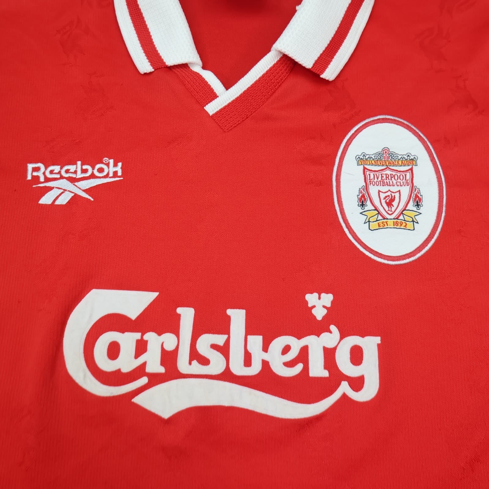 Vintage Liverpool Shirt Large Red Home Kit 1996 1997 Reebok Jersey 42/44 90s photo 3