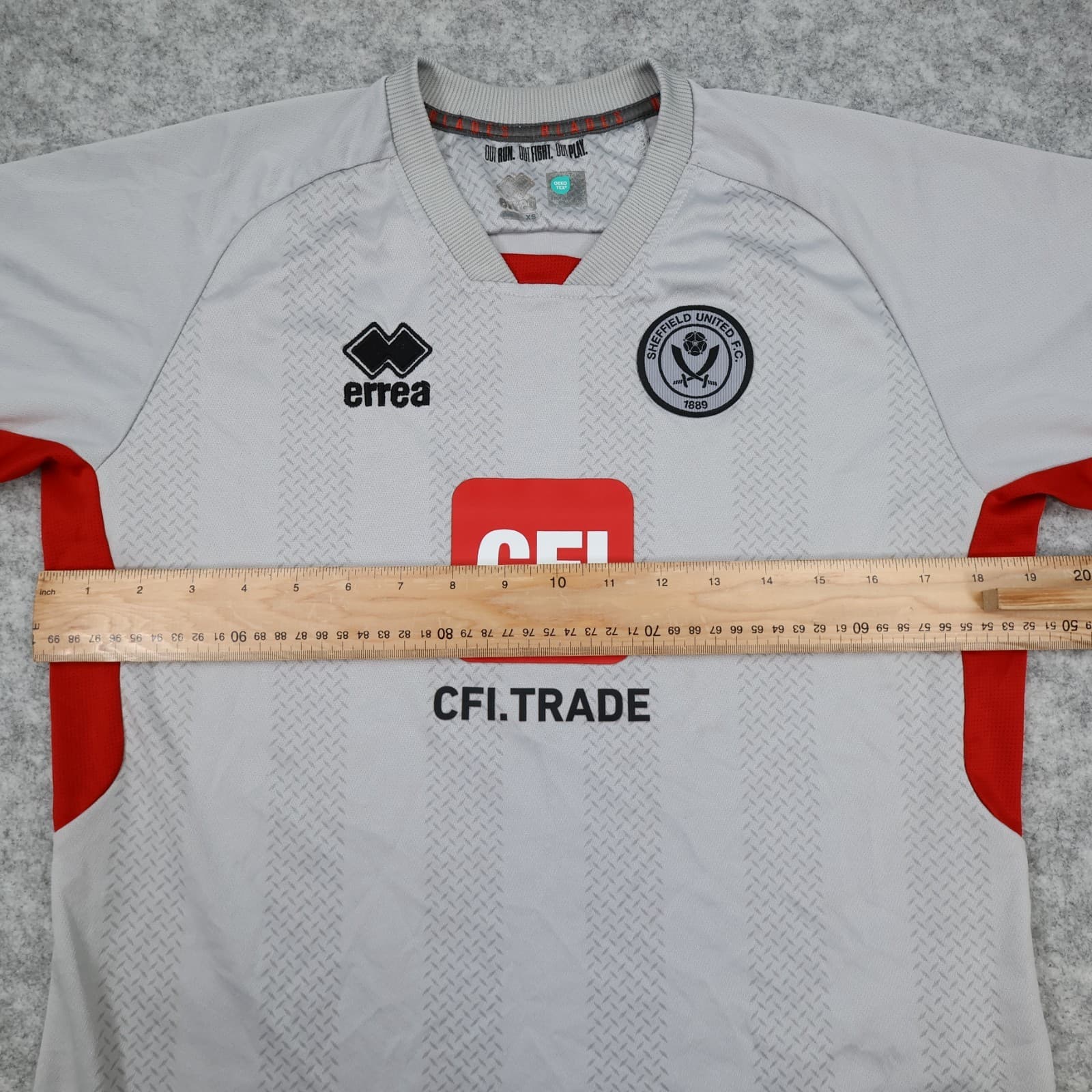Sheffield United Shirt Extra Small Grey Third Kit 2023 2024 Errea Soccer Jersey photo 11