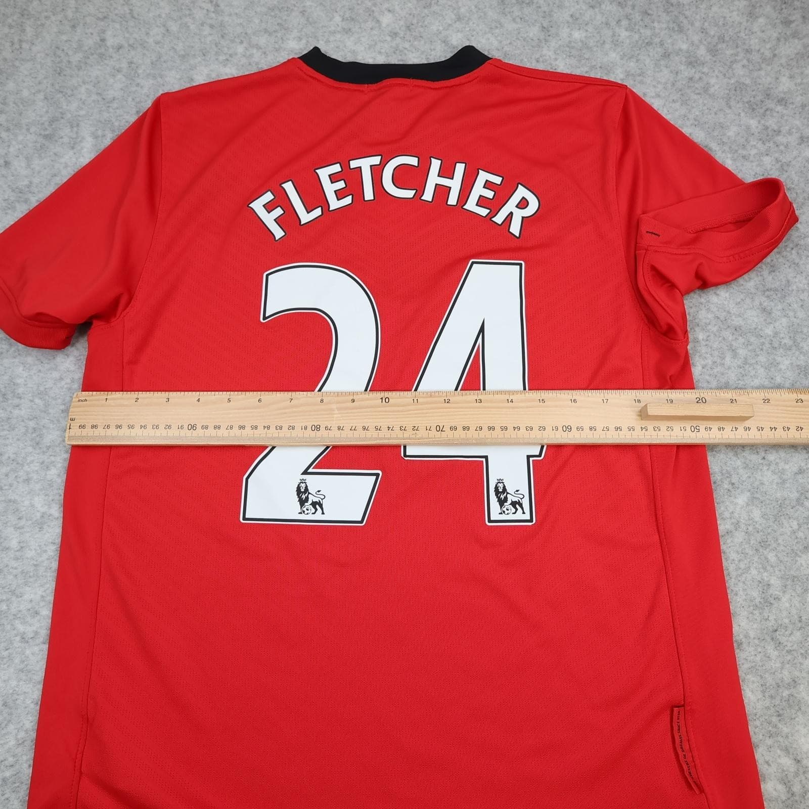 Manchester United Shirt Mens Medium Red Home 2009 2010 Football Nike Fletcher 24 photo 11