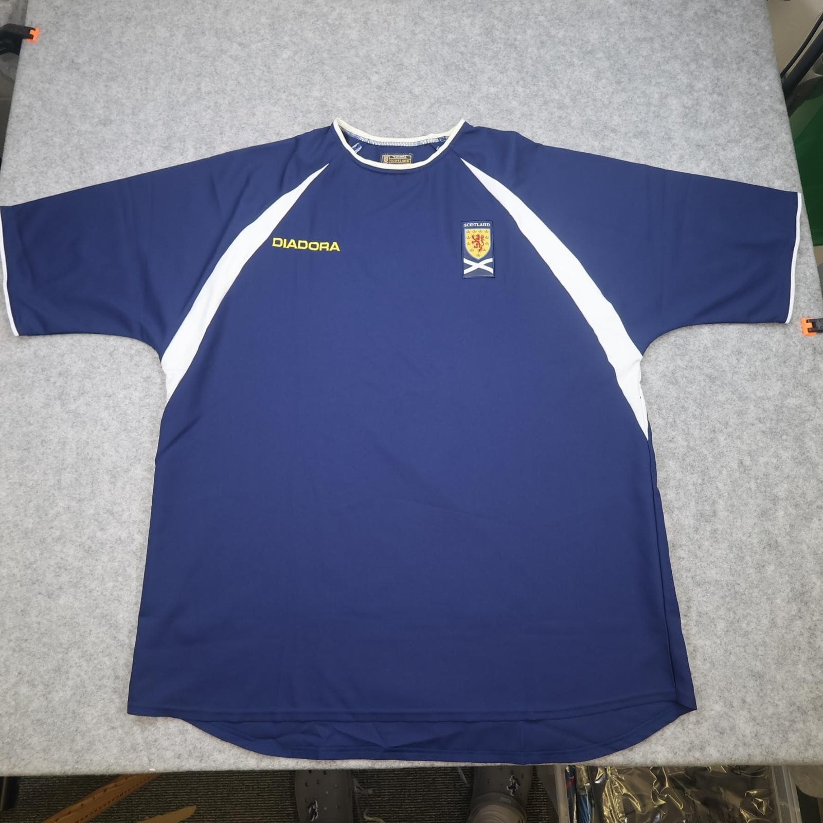 Vintage Scotland Shirt Mens 2XL Blue Short Sleeve 2003 2005 Diadora Jersey
