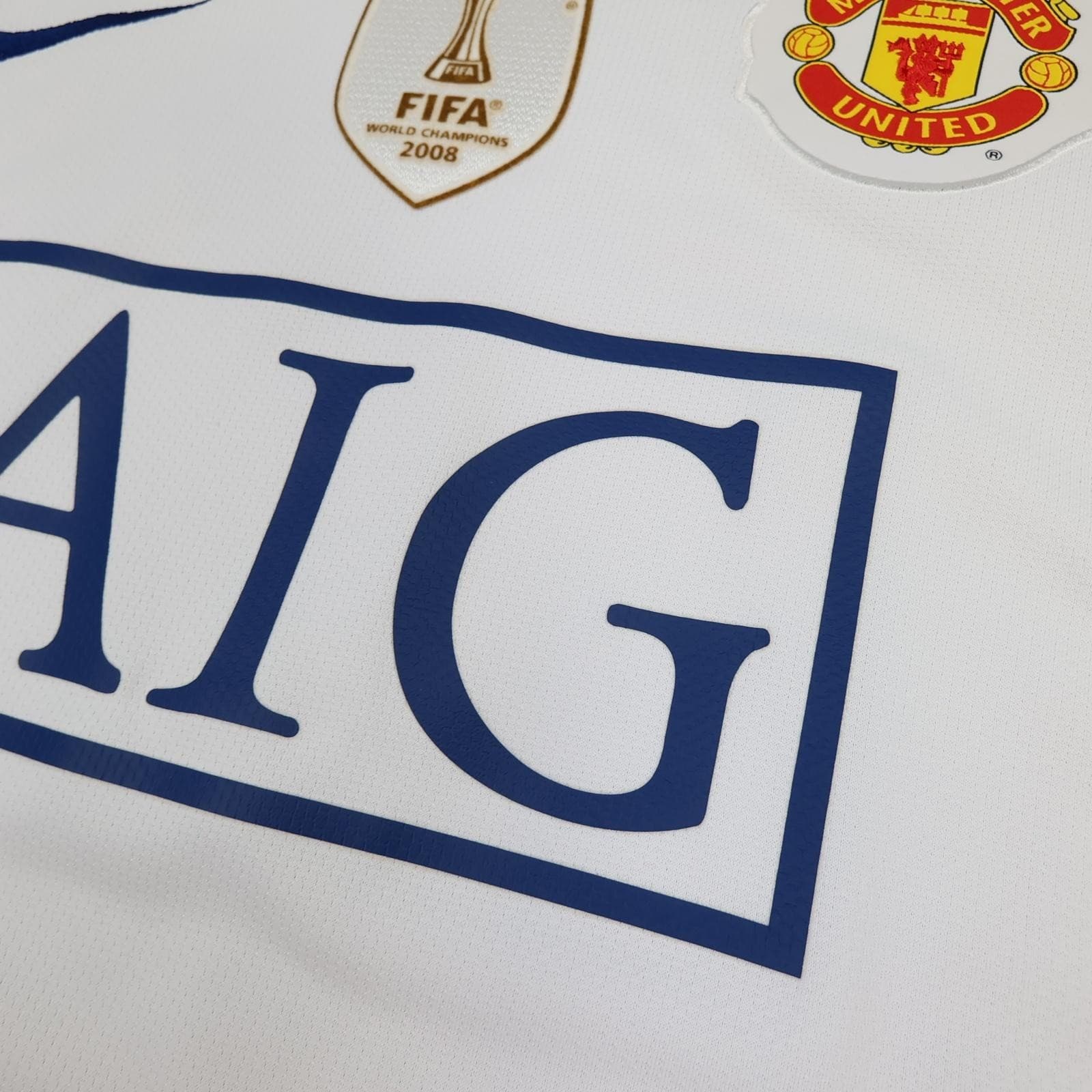 Manchester United Shirt Mens Large White Away 2008 2009 Nike AIG Ronaldo 7 photo 5